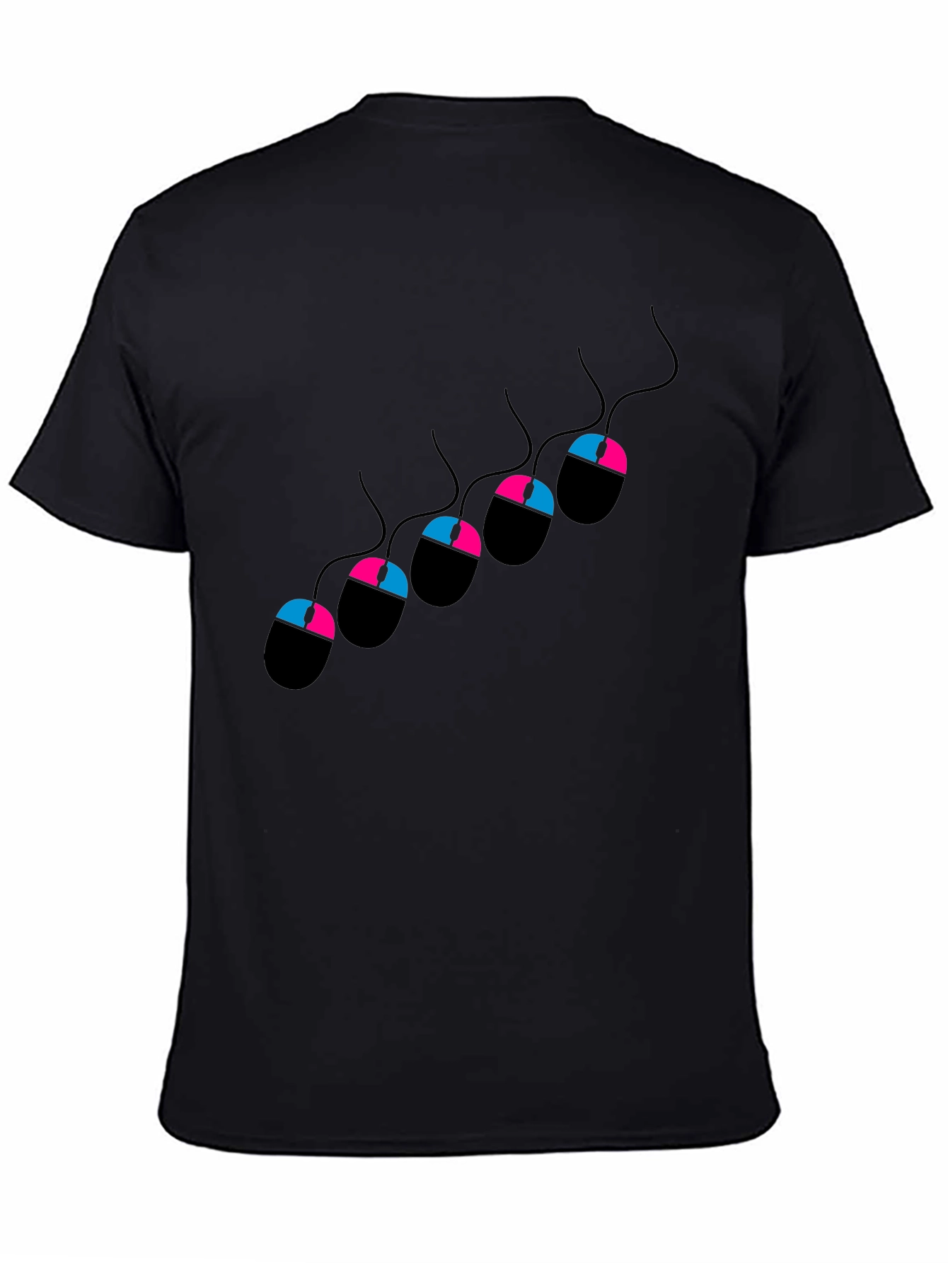Funny Gamer Mouse Black T-Shirt