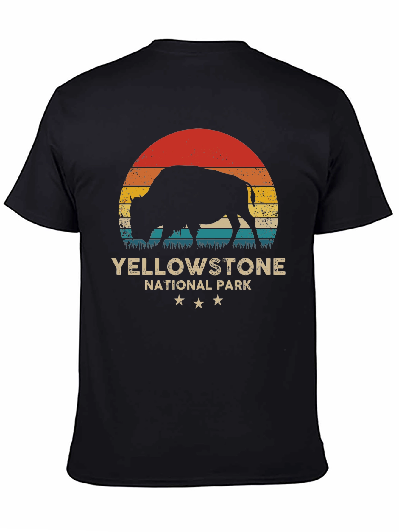 Yellowstone National Park Retro Bison T-Shirt