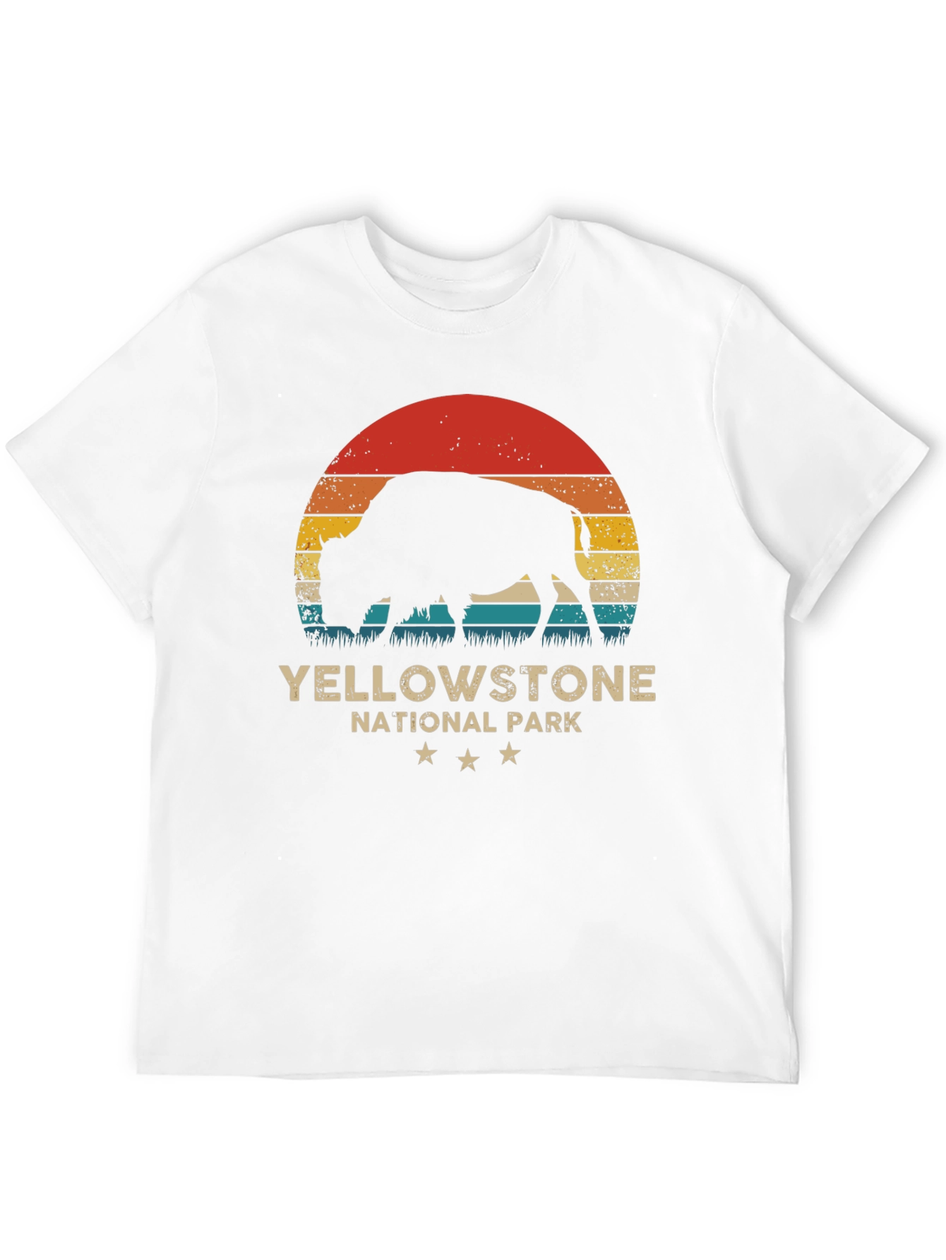 Yellowstone National Park Retro Bison T-Shirt