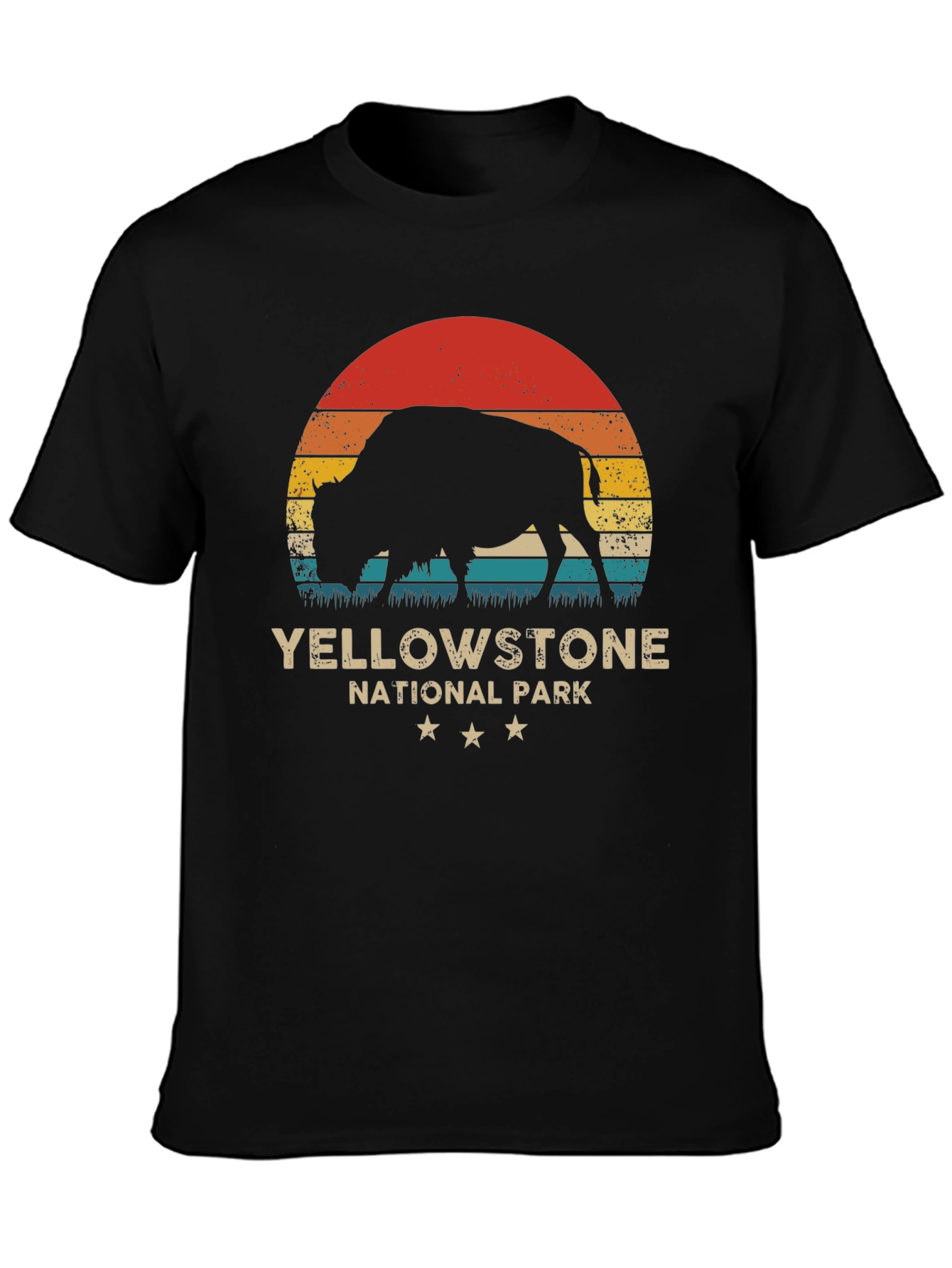 Yellowstone National Park Retro Bison T-Shirt
