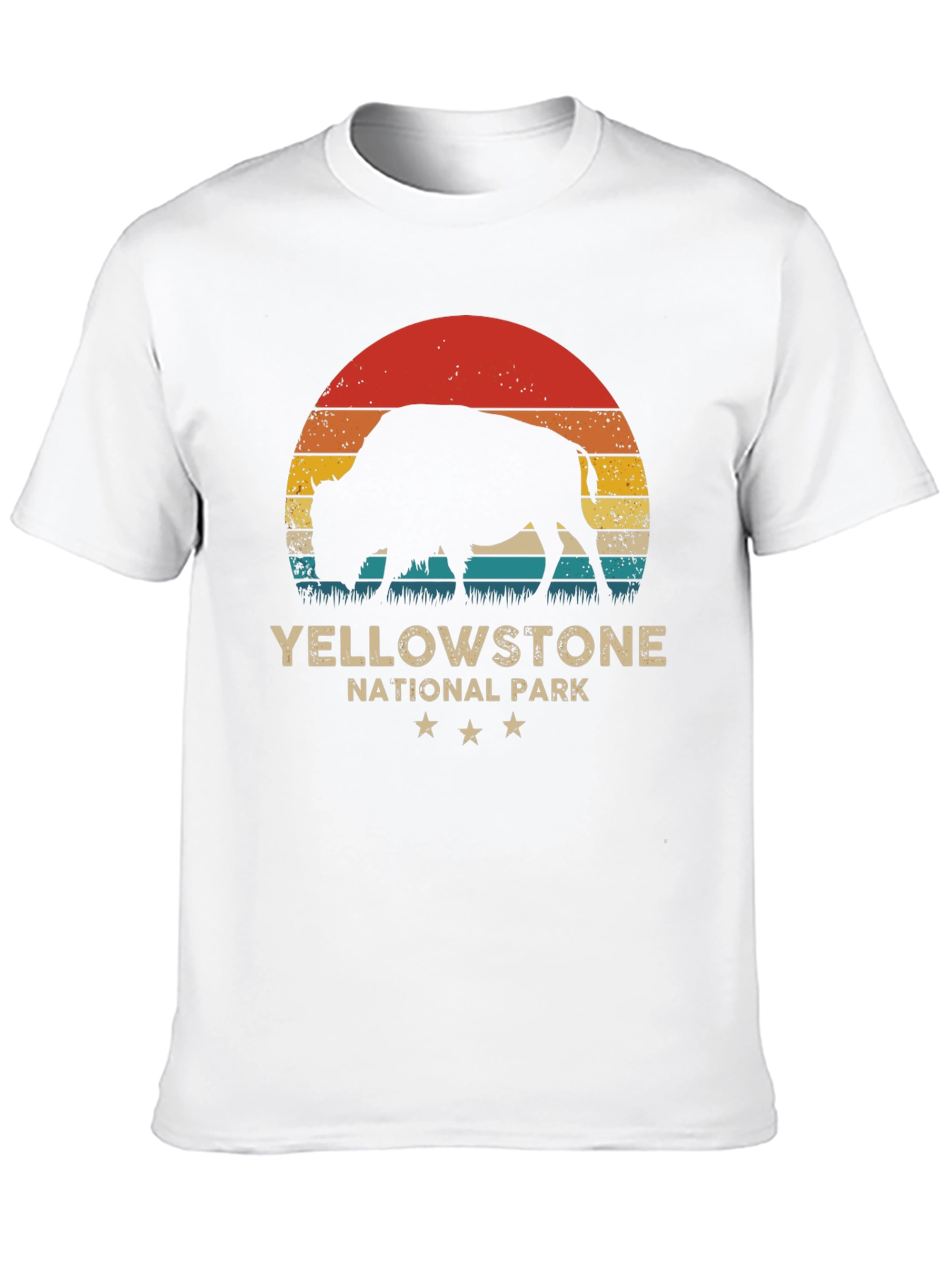 Yellowstone National Park Retro Bison T-Shirt