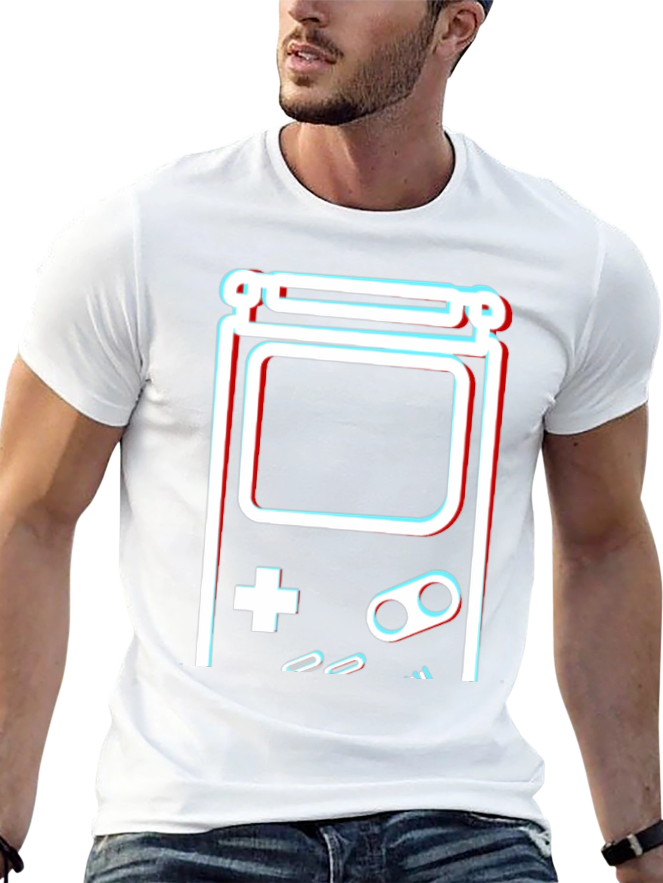 Retro Game Console Graphic T-Shirt - Black