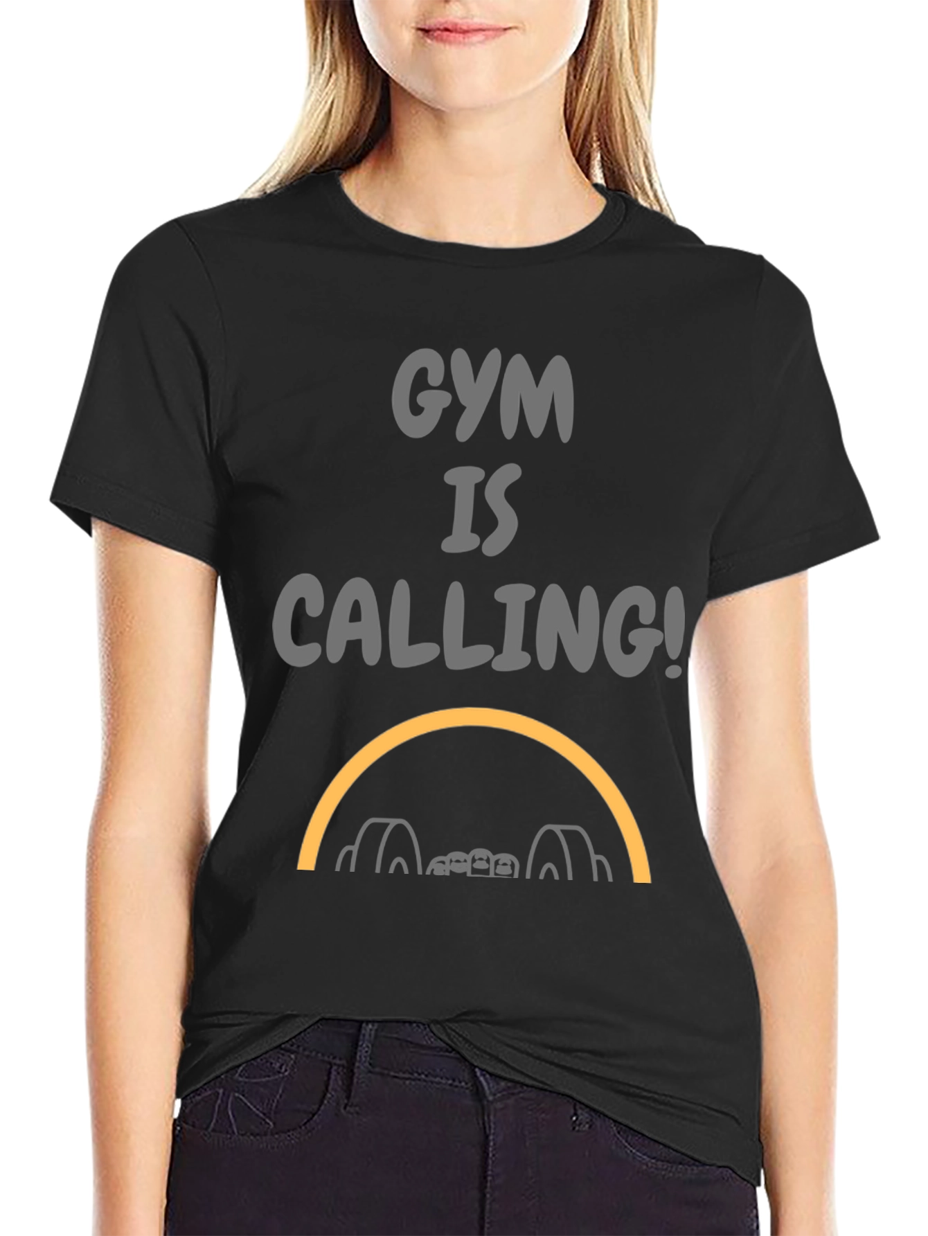 Gym Is Calling Black Graphic Tee
