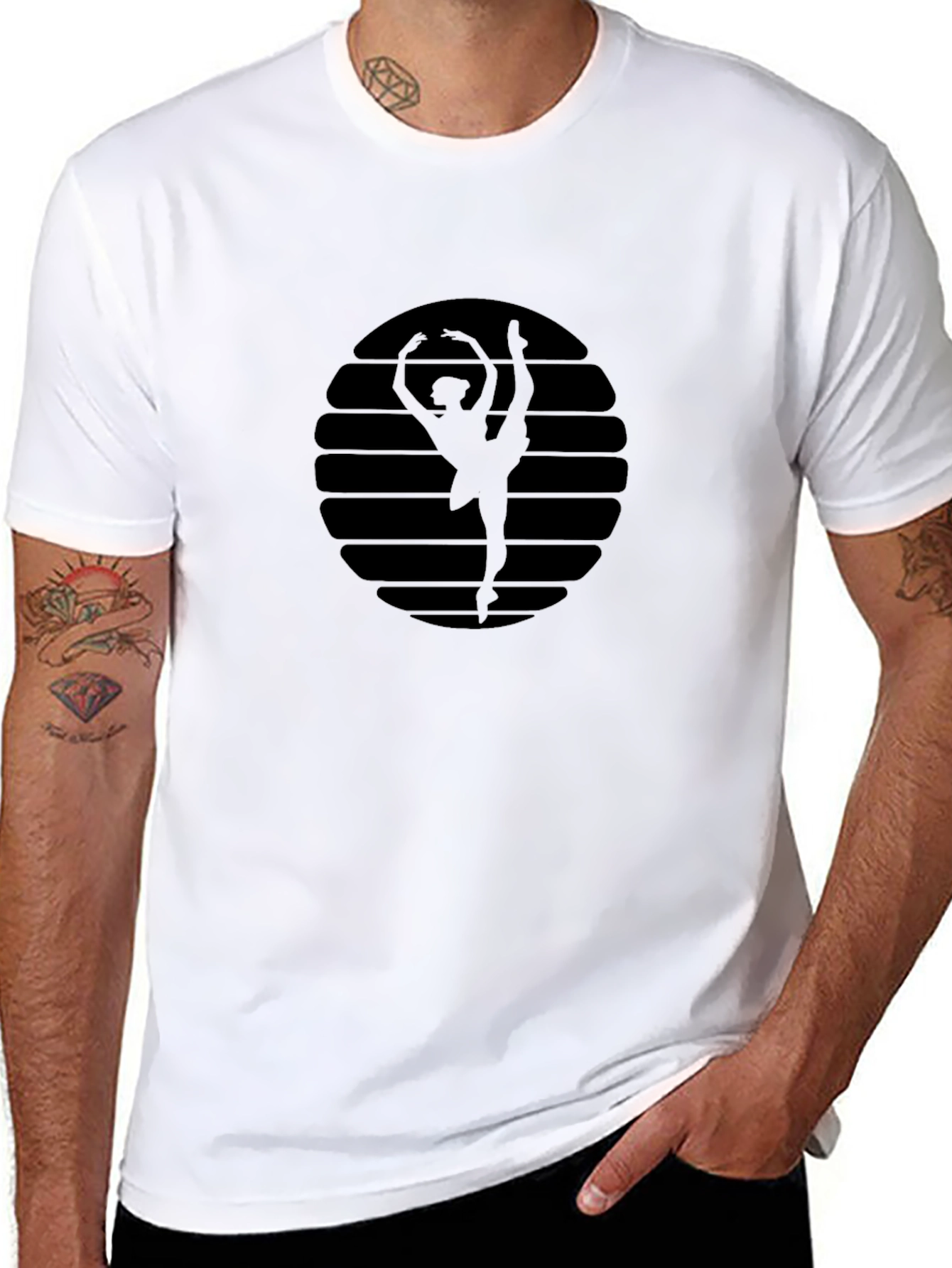 Ballet Dancer Silhouette Graphic T-Shirt
