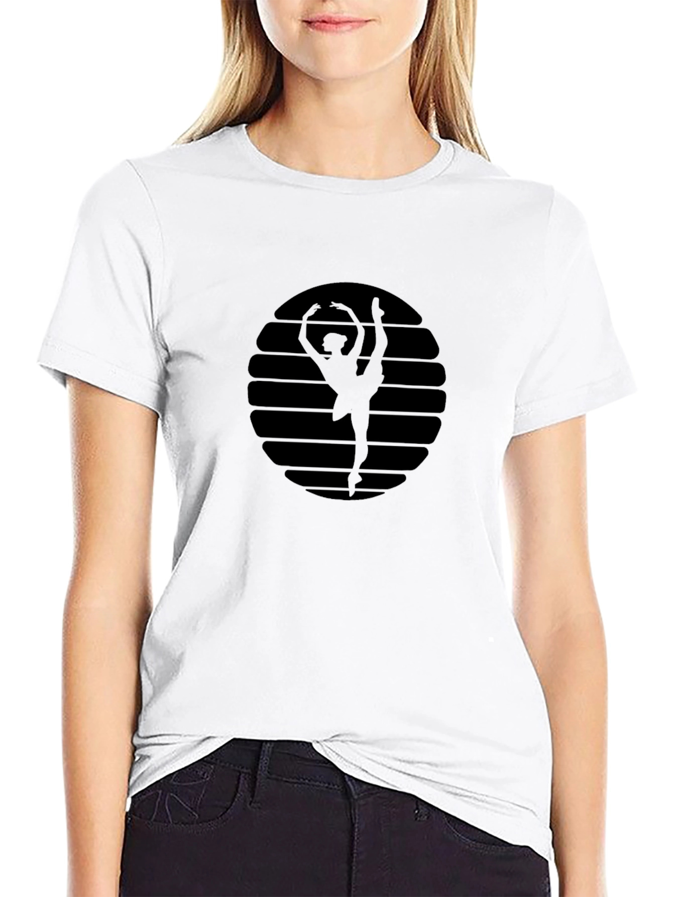 Ballet Dancer Silhouette Graphic T-Shirt