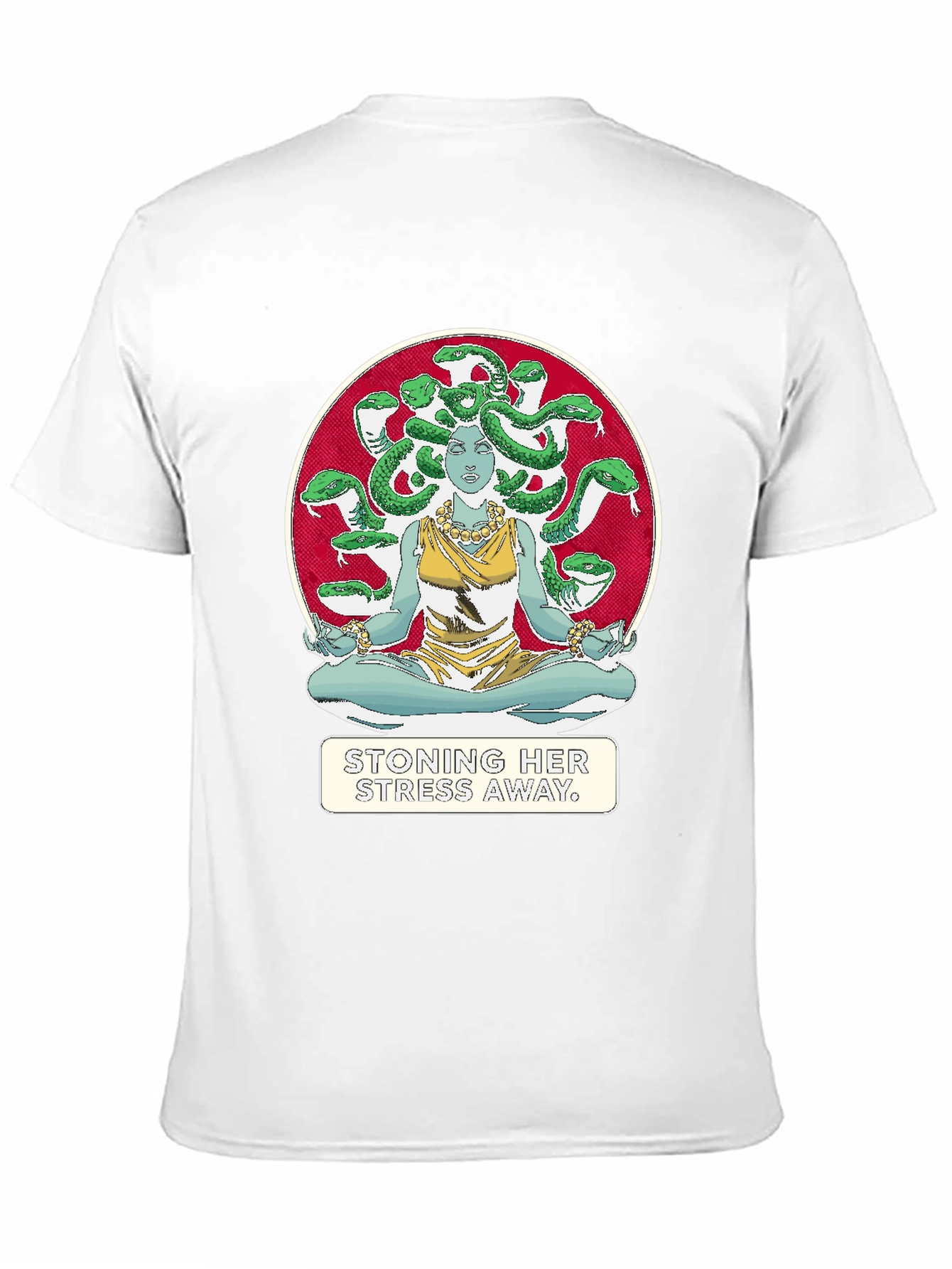Medusa Stoning Her Stress Away Graphic T-Shirt