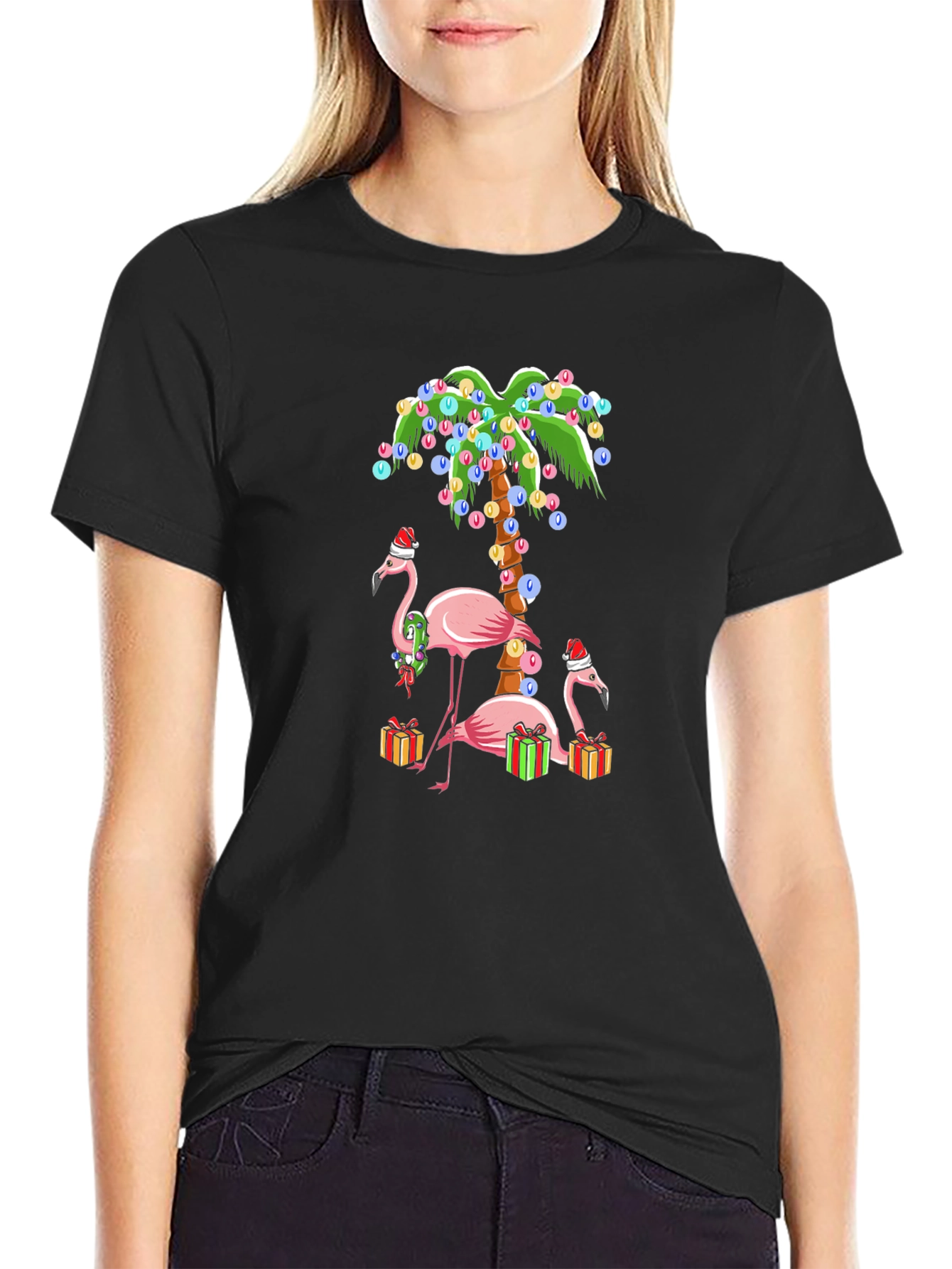 Festive Flamingo Christmas T-Shirt