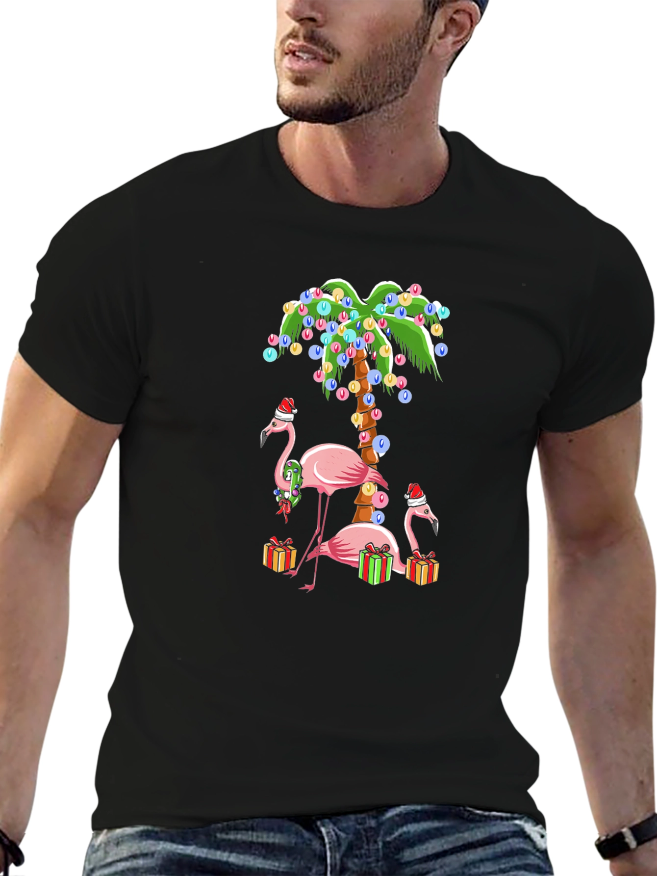 Festive Flamingo Christmas T-Shirt
