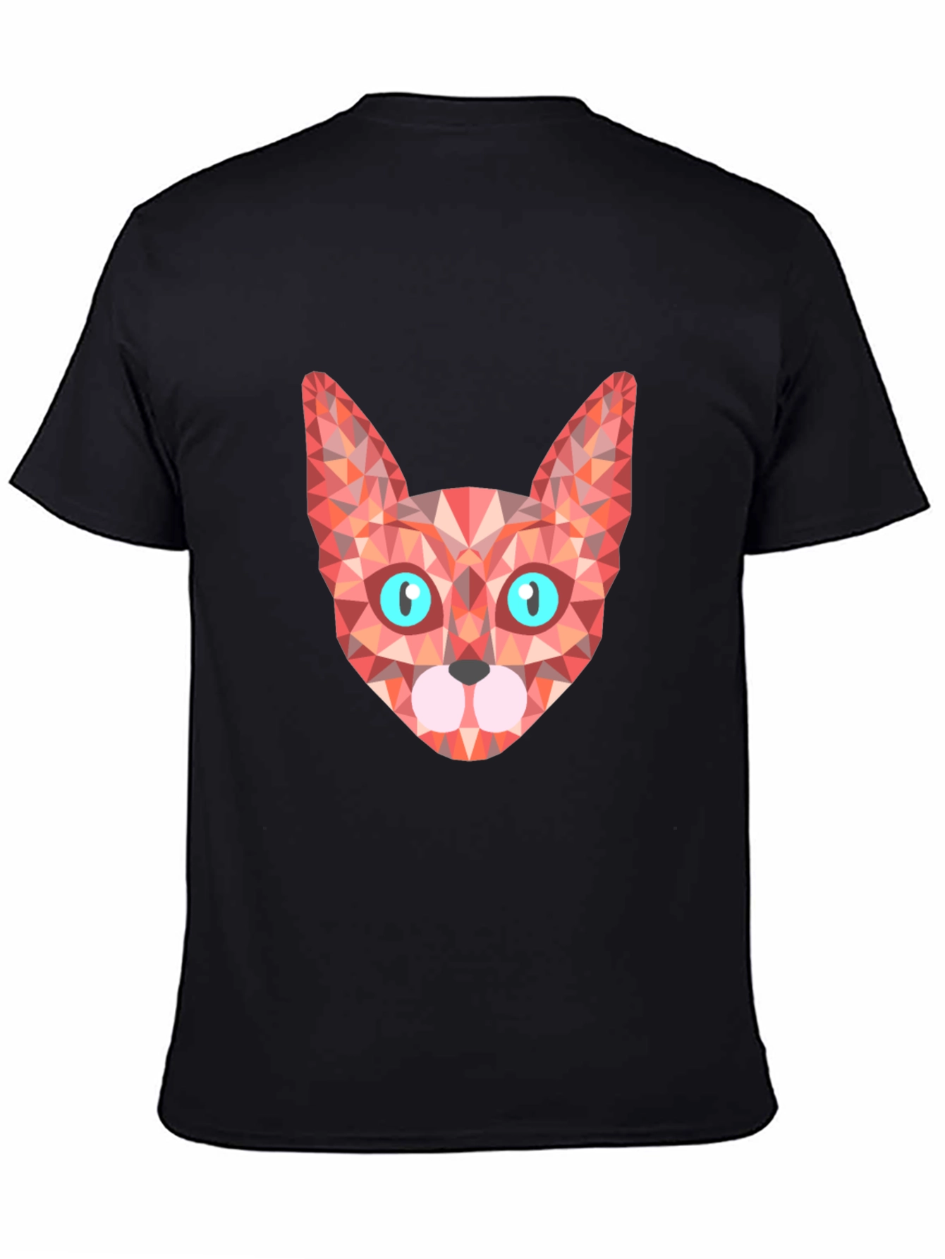 Geometric Cat Tee - Stylish Graphic Print T-Shirt