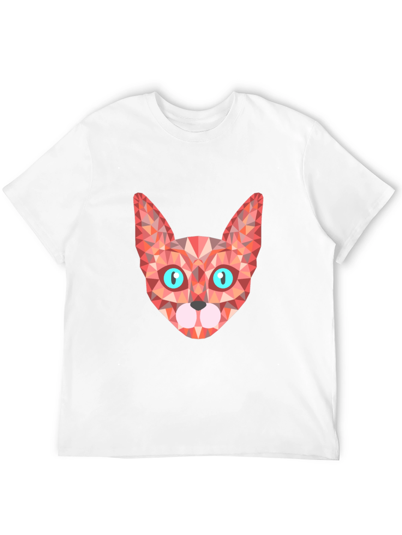 Geometric Cat Tee - Stylish Graphic Print T-Shirt