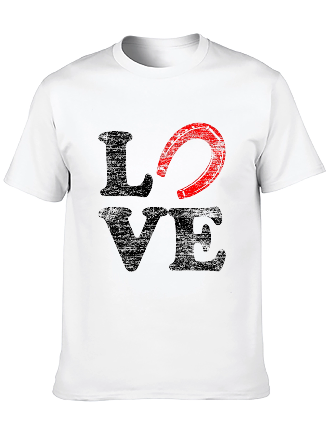 Love Horseshoe Graphic Tee - Black Cotton Blend