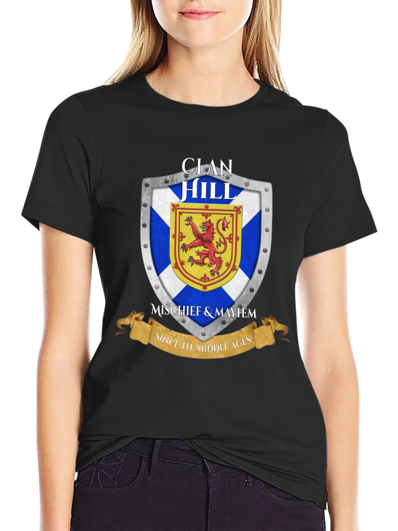 Clan Hill Scottish Shield T-Shirt - Mischief & Mayhem