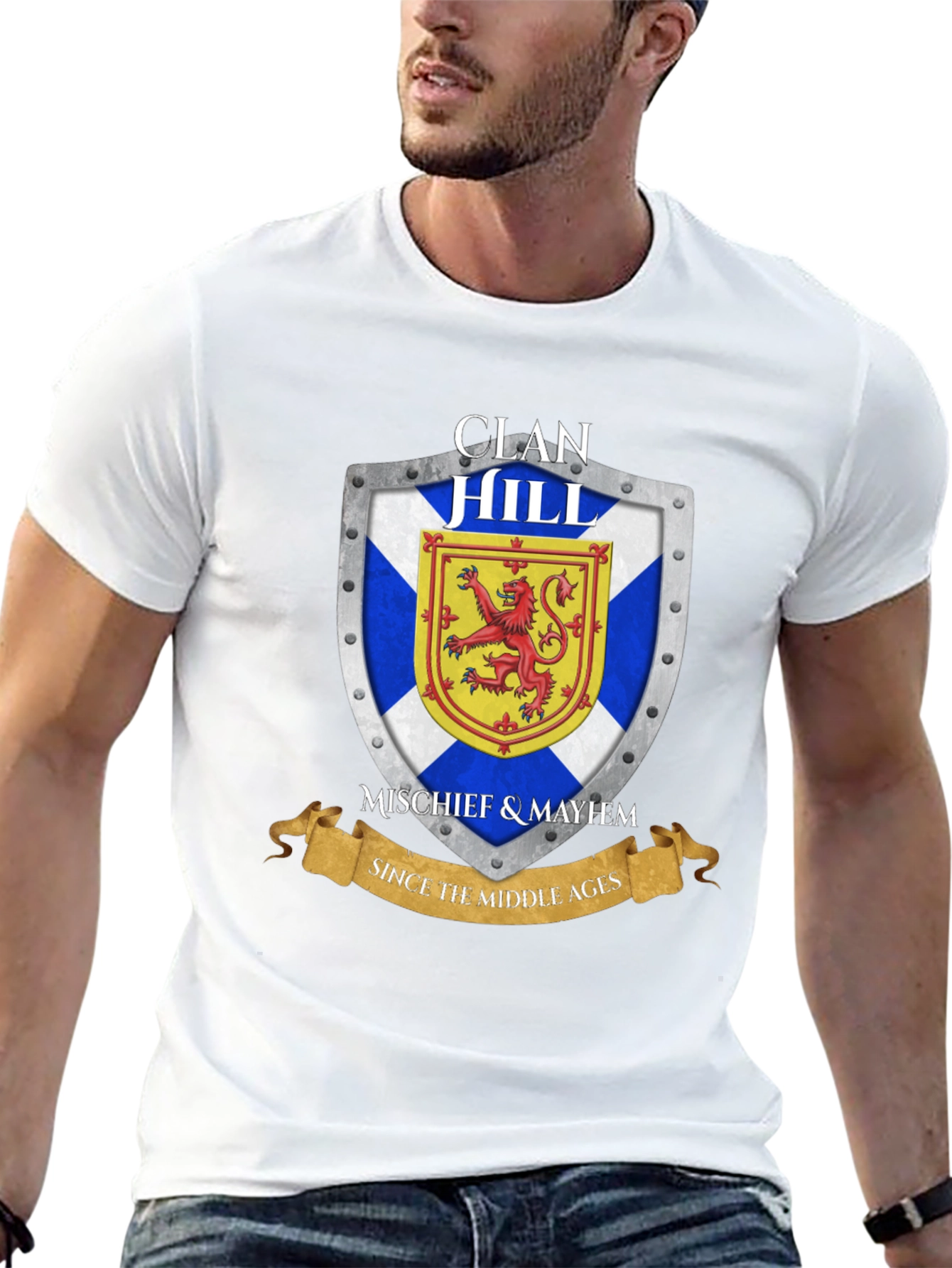 Clan Hill Scottish Shield T-Shirt - Mischief & Mayhem
