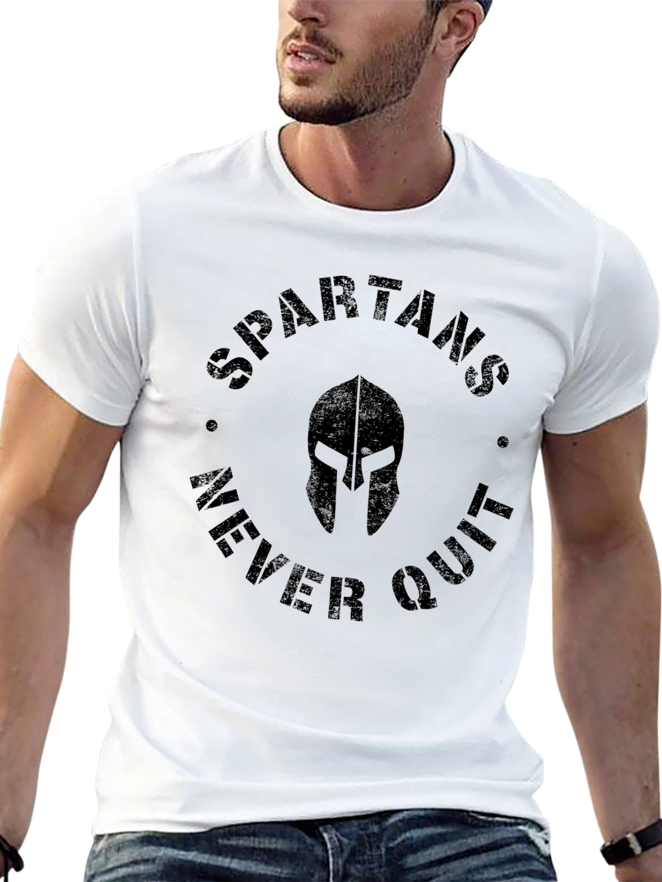 Spartans Never Quit Graphic T-Shirt