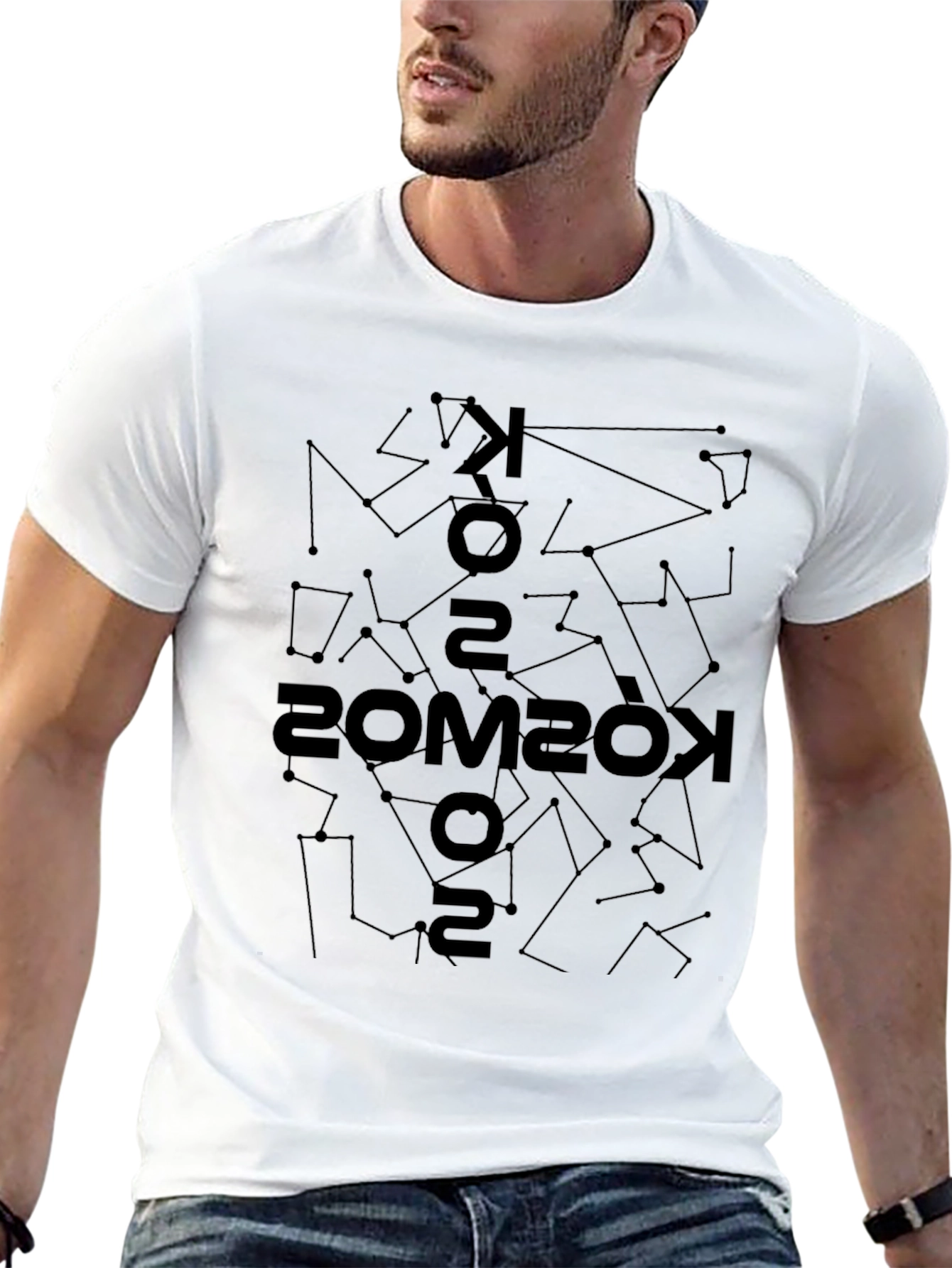 Kosmos Constellation Print Black T-Shirt