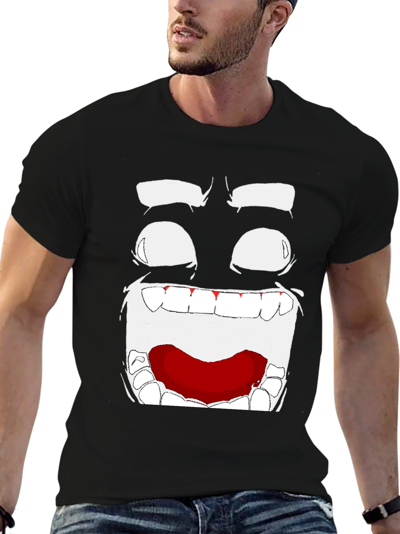 Abstract Face Graphic T-Shirt