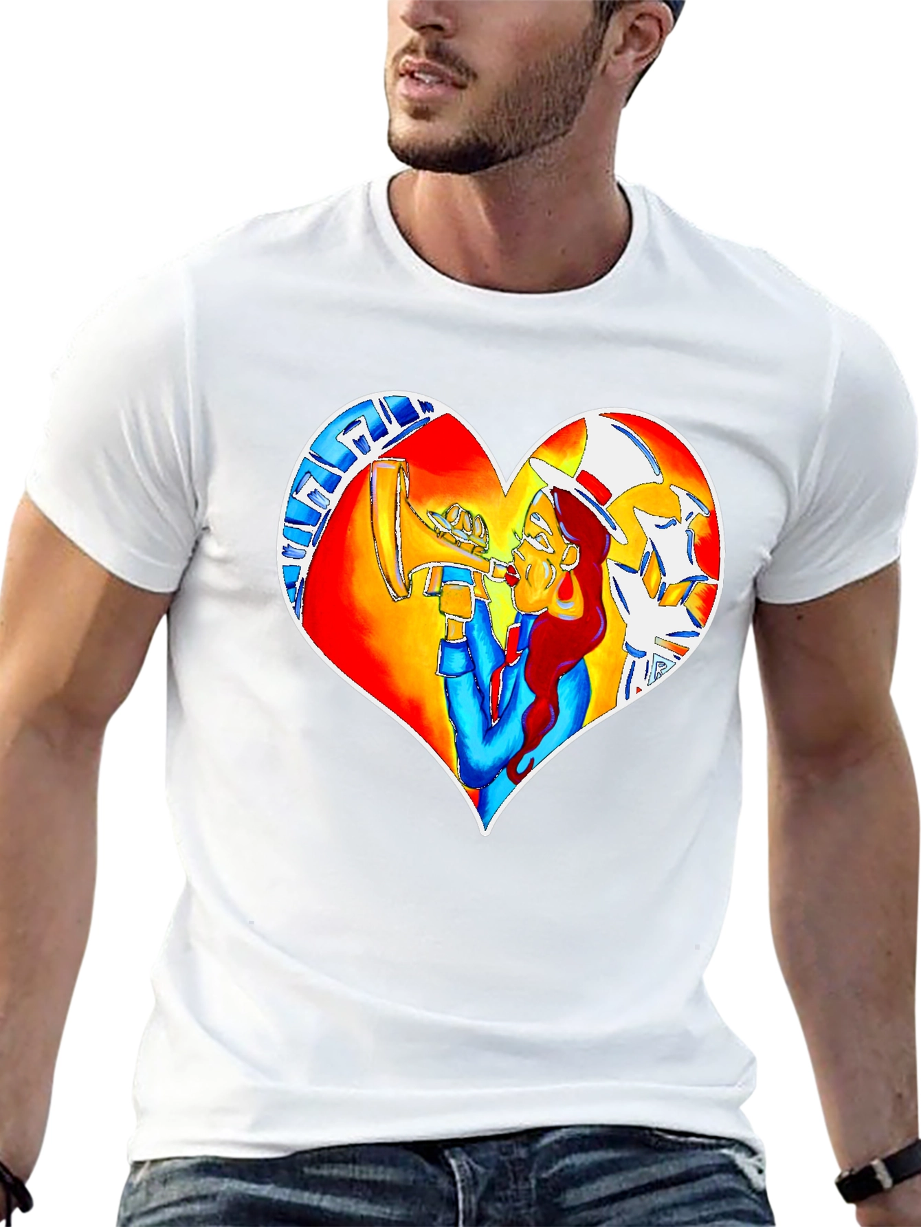 Heart Design Graphic Print Tee