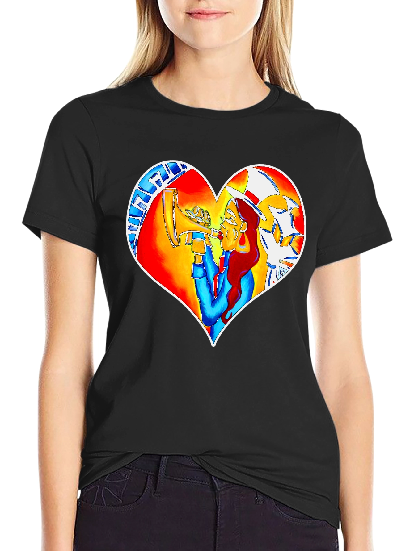 Heart Design Graphic Print Tee