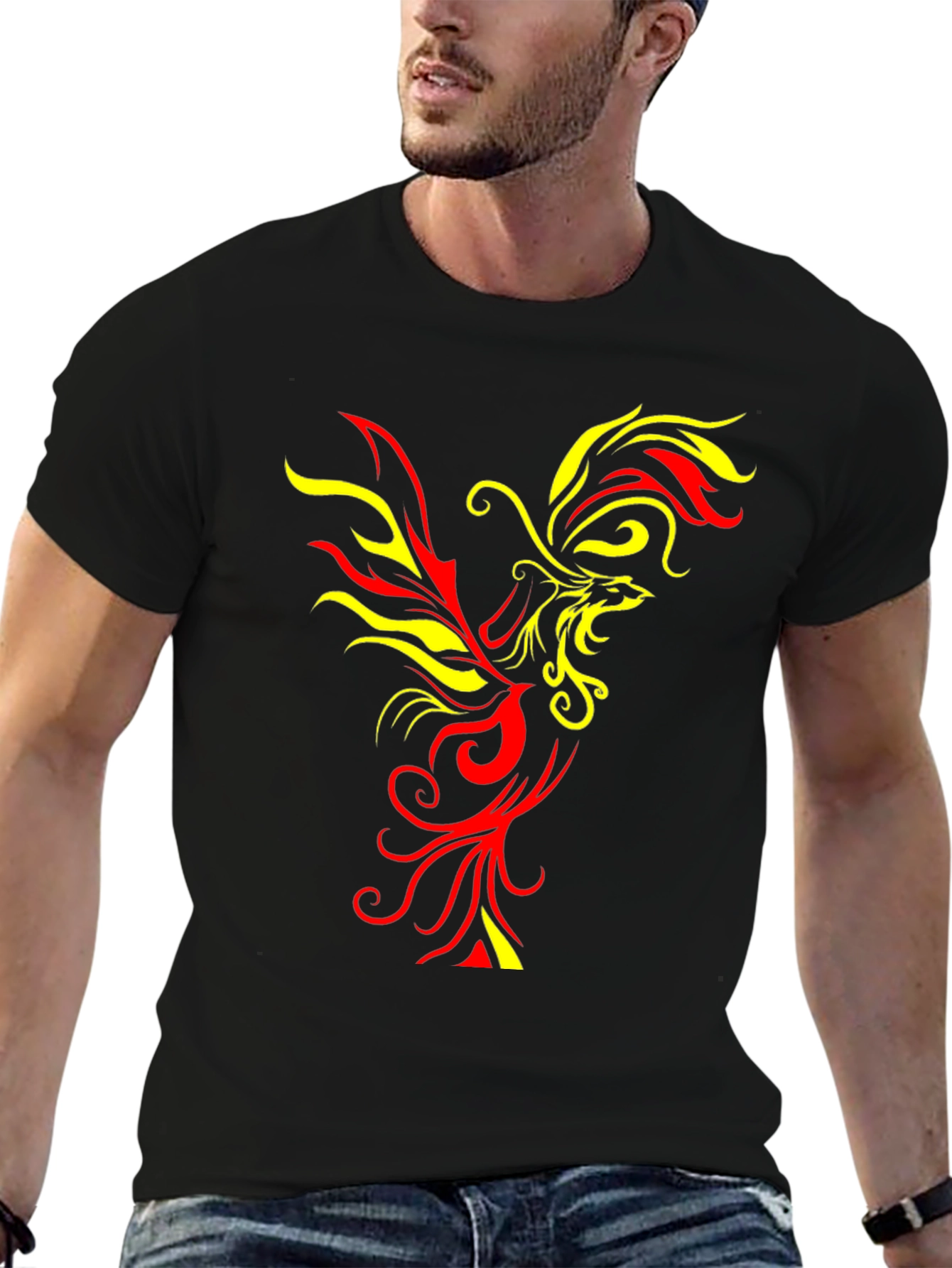 Fiery Phoenix Graphic T-Shirt - Bold & Unique Design