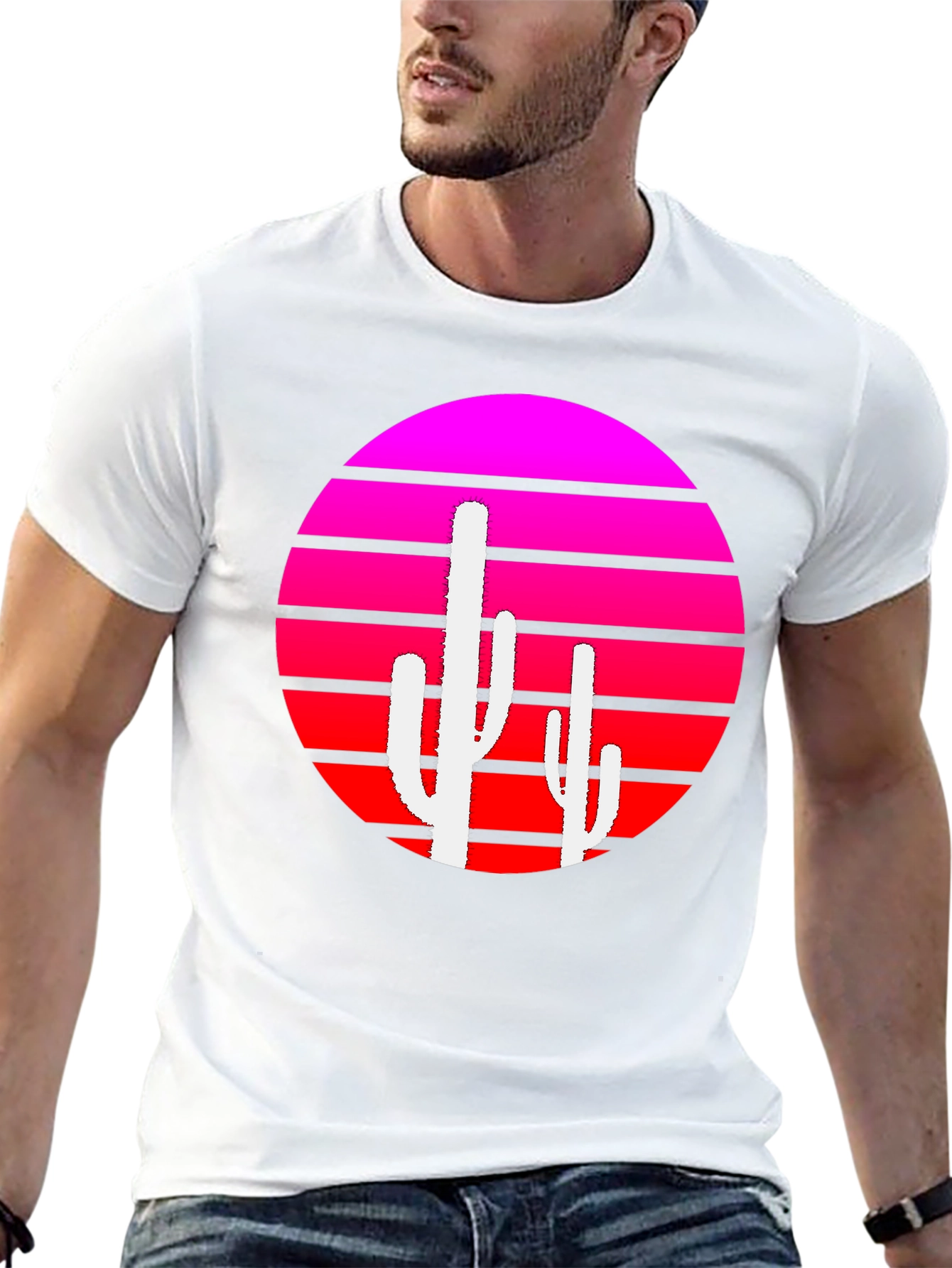 Retro Sunset Cactus Graphic Tee