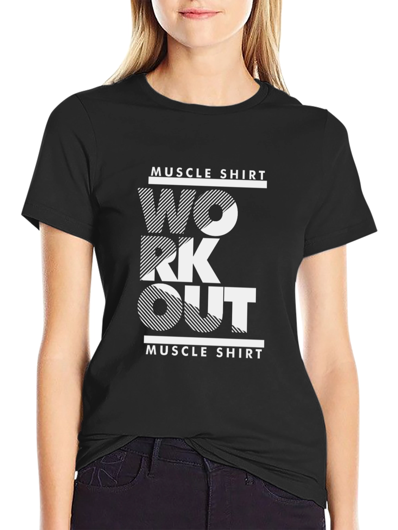 Workout Muscle Shirt - Black Gym Tee