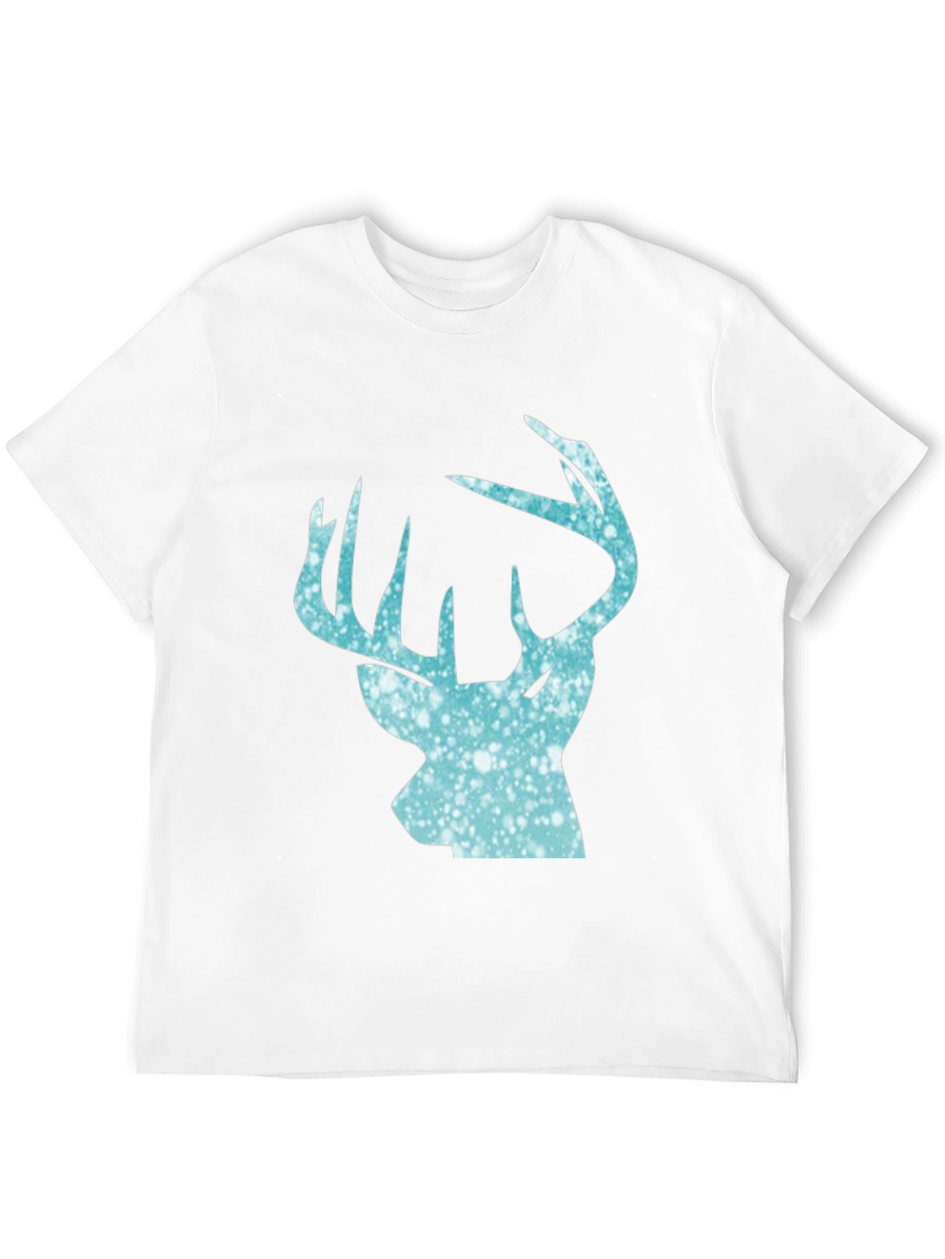 Mens Black T-Shirt with Deer Head Print