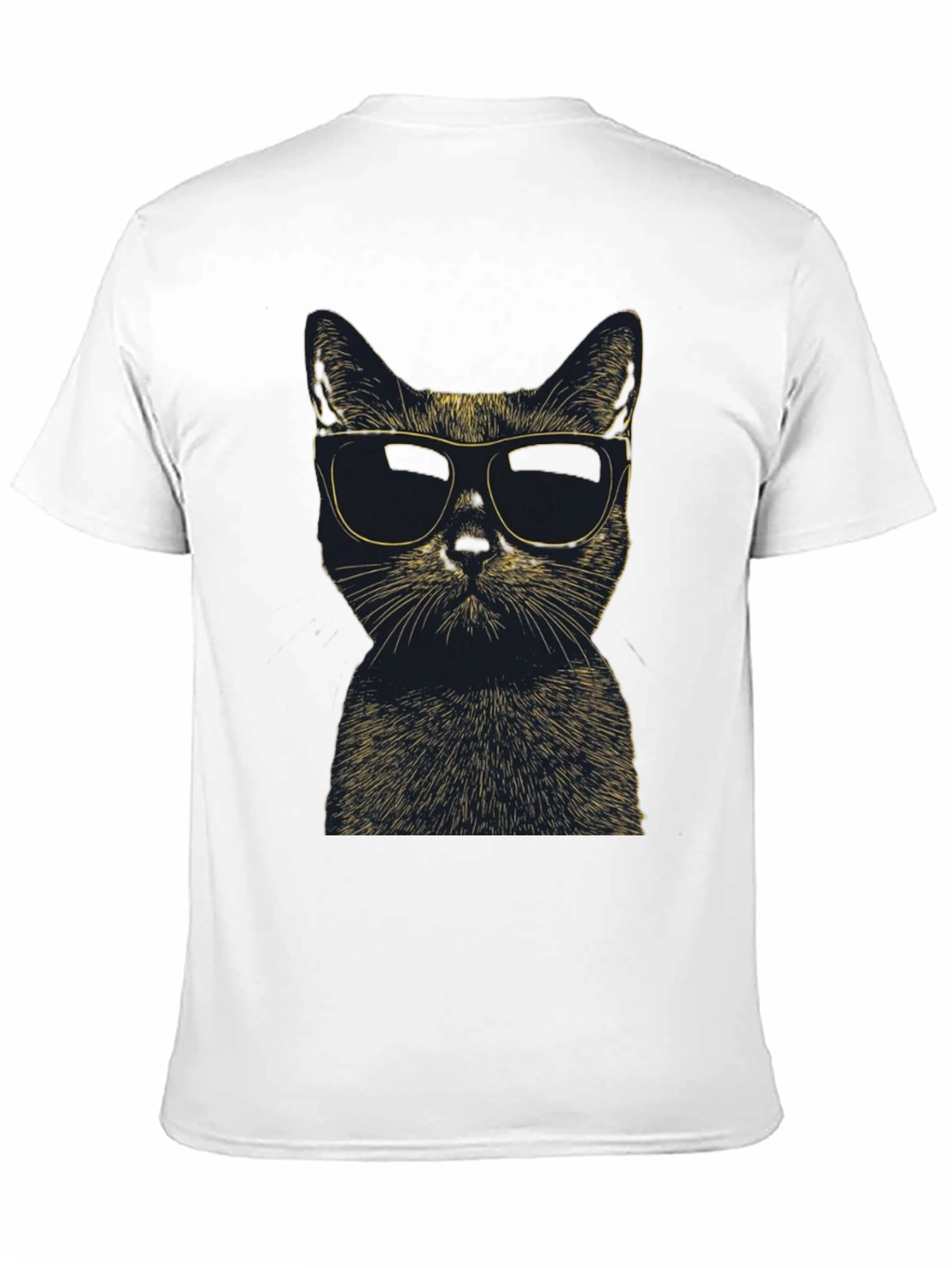 Cool Cat Sunglasses Graphic Tee - Black