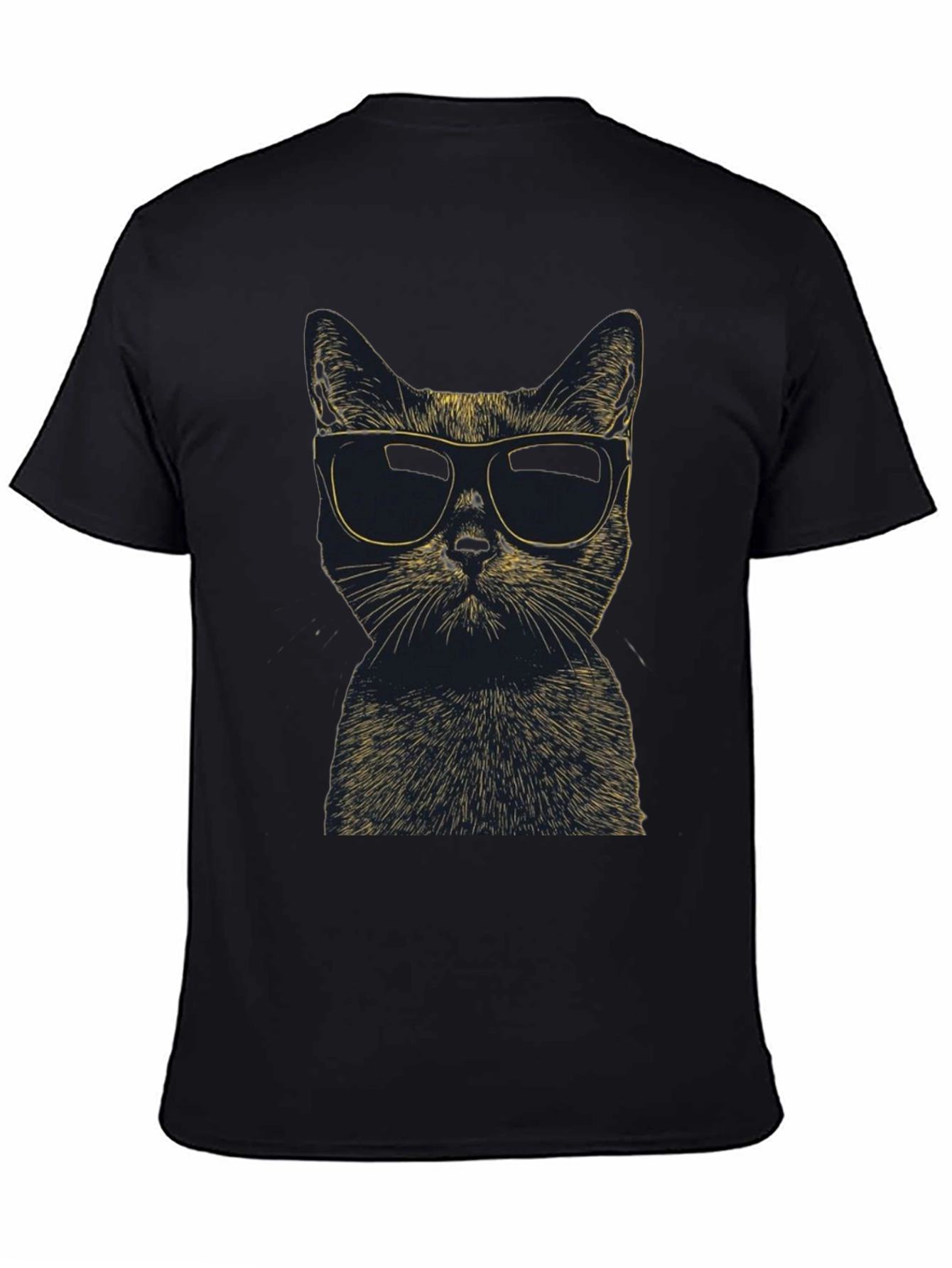 Cool Cat Sunglasses Graphic Tee - Black
