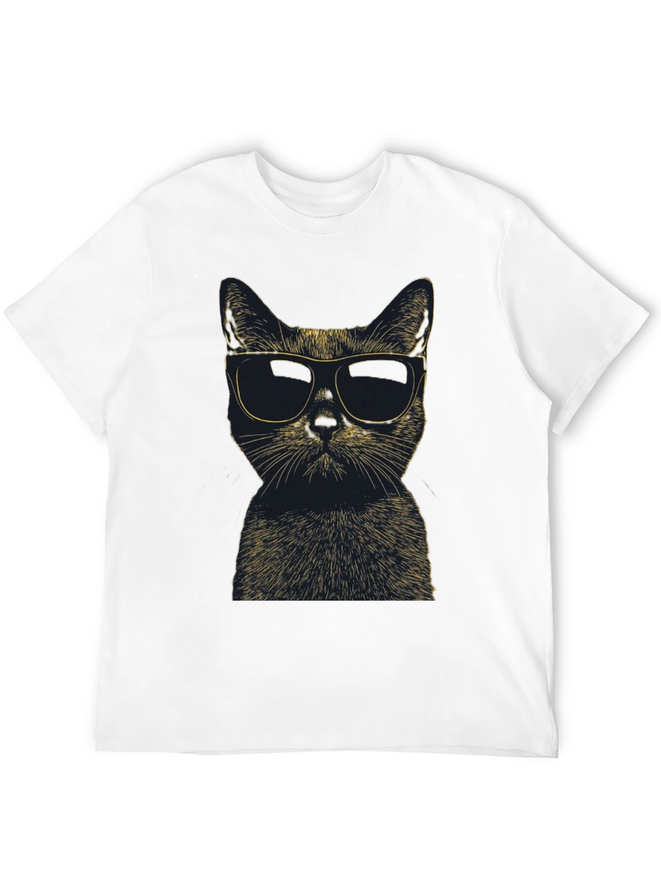 Cool Cat Sunglasses Graphic Tee - Black