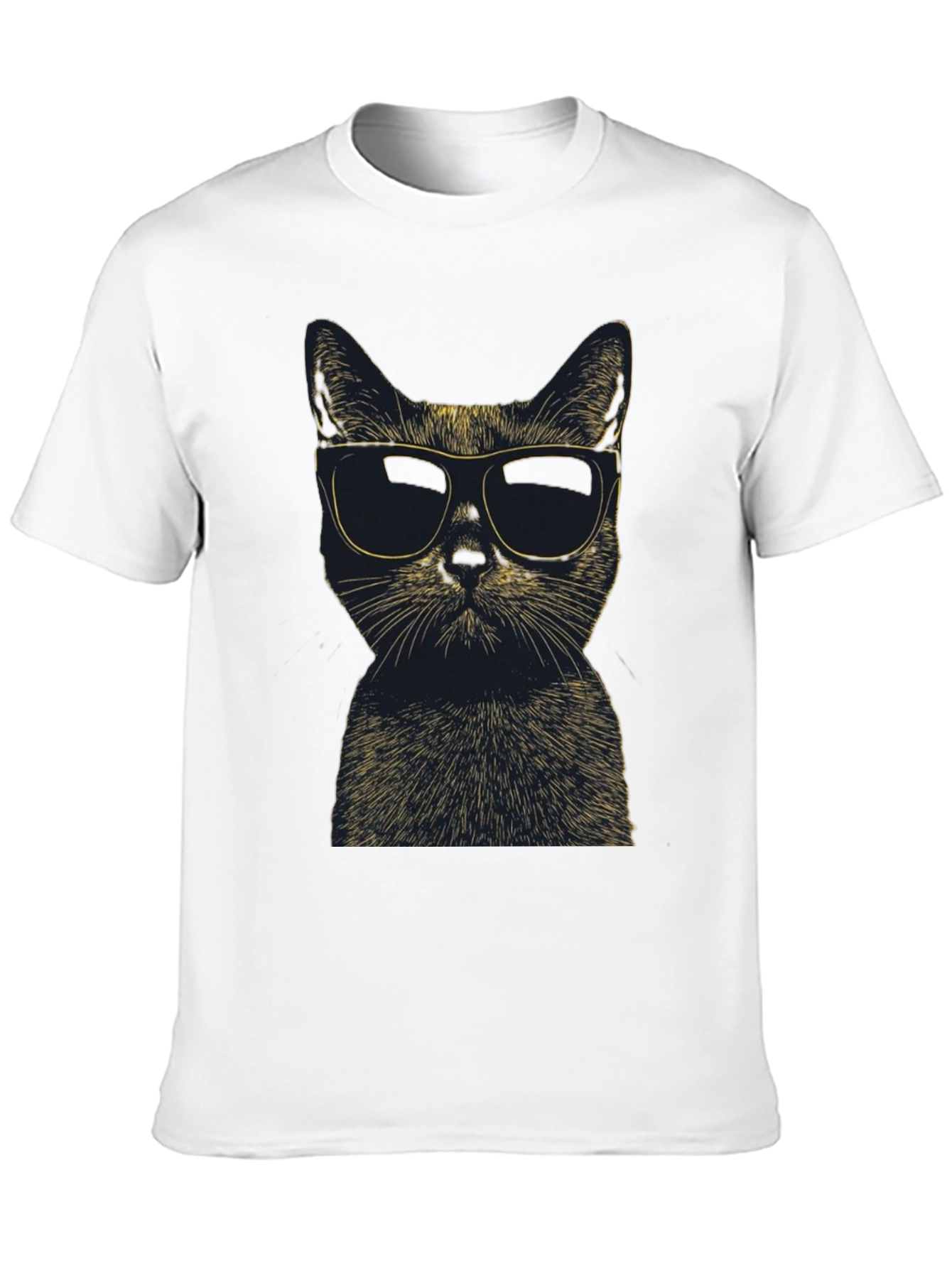 Cool Cat Sunglasses Graphic Tee - Black