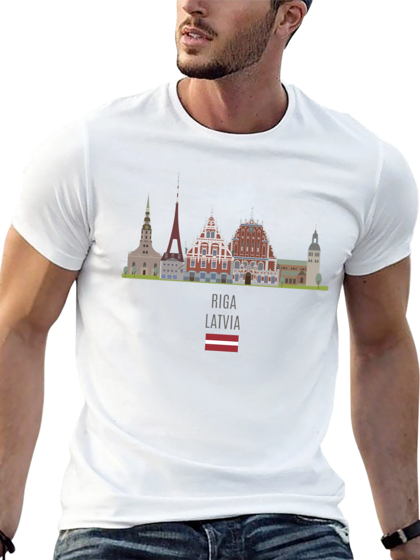 Riga Latvia Skyline T-Shirt