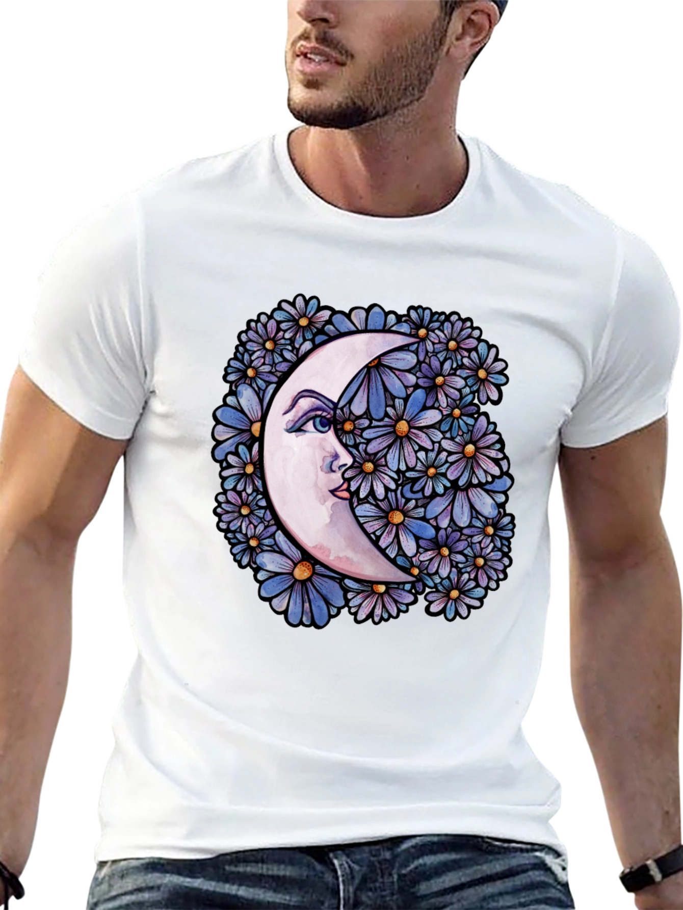 Moon & Floral Graphic Tee - Unisex