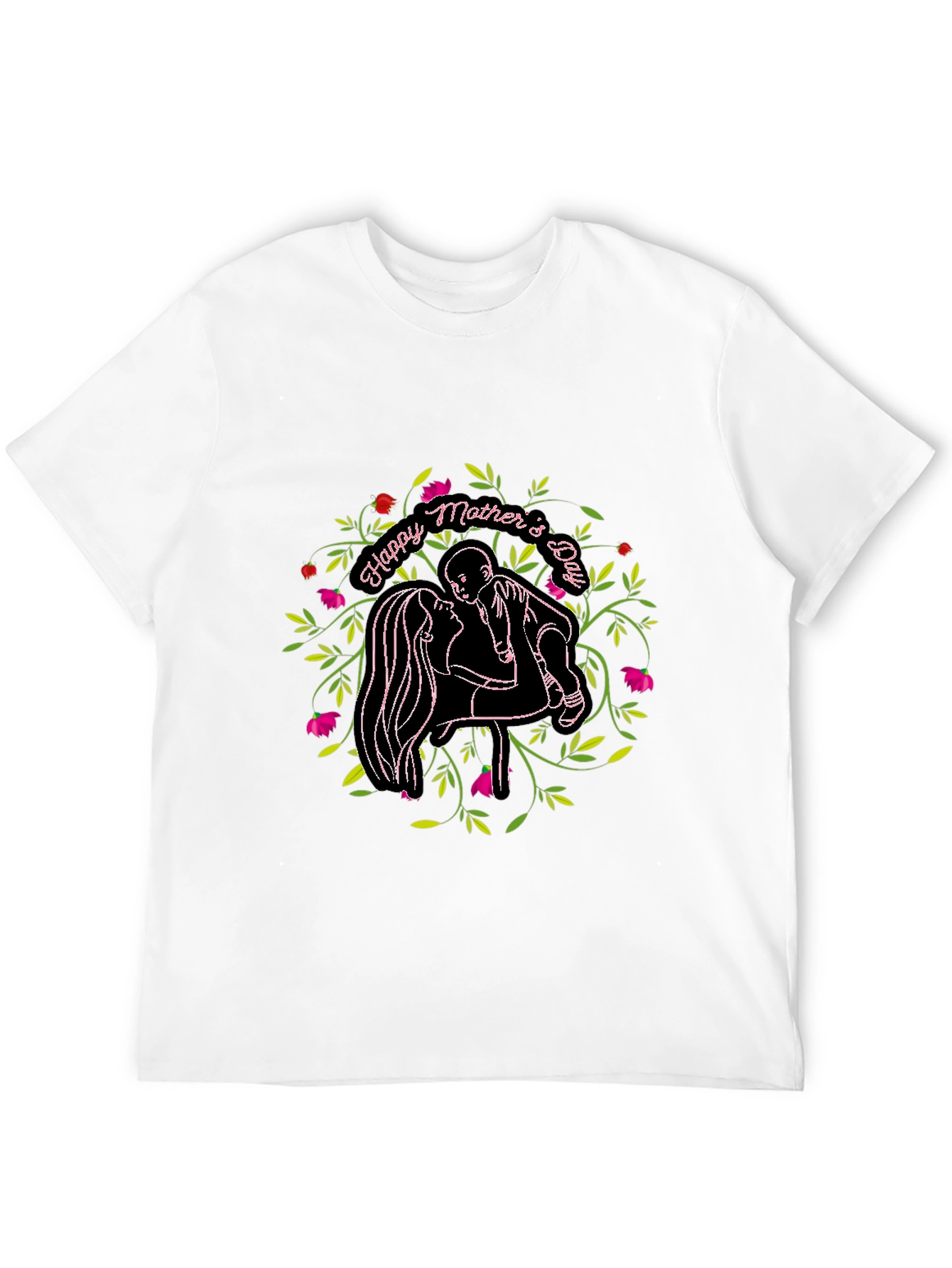 Happy Mothers Day Graphic Black T-Shirt