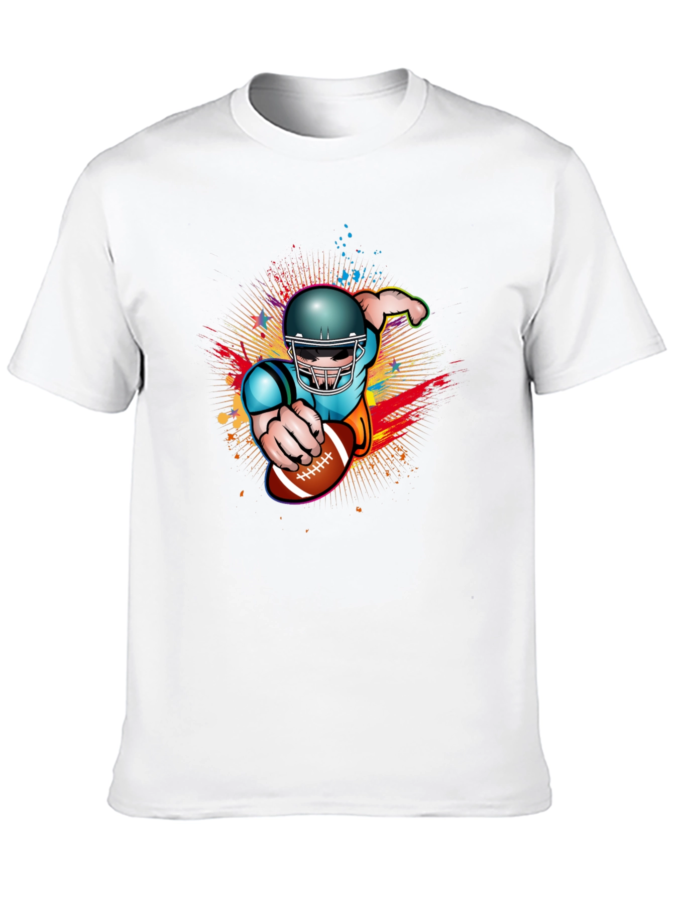 Football Player Graphic Black T-Shirt