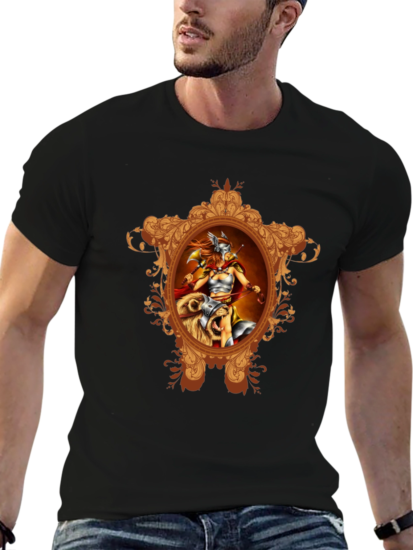 Viking Warrior Graphic Black T-Shirt