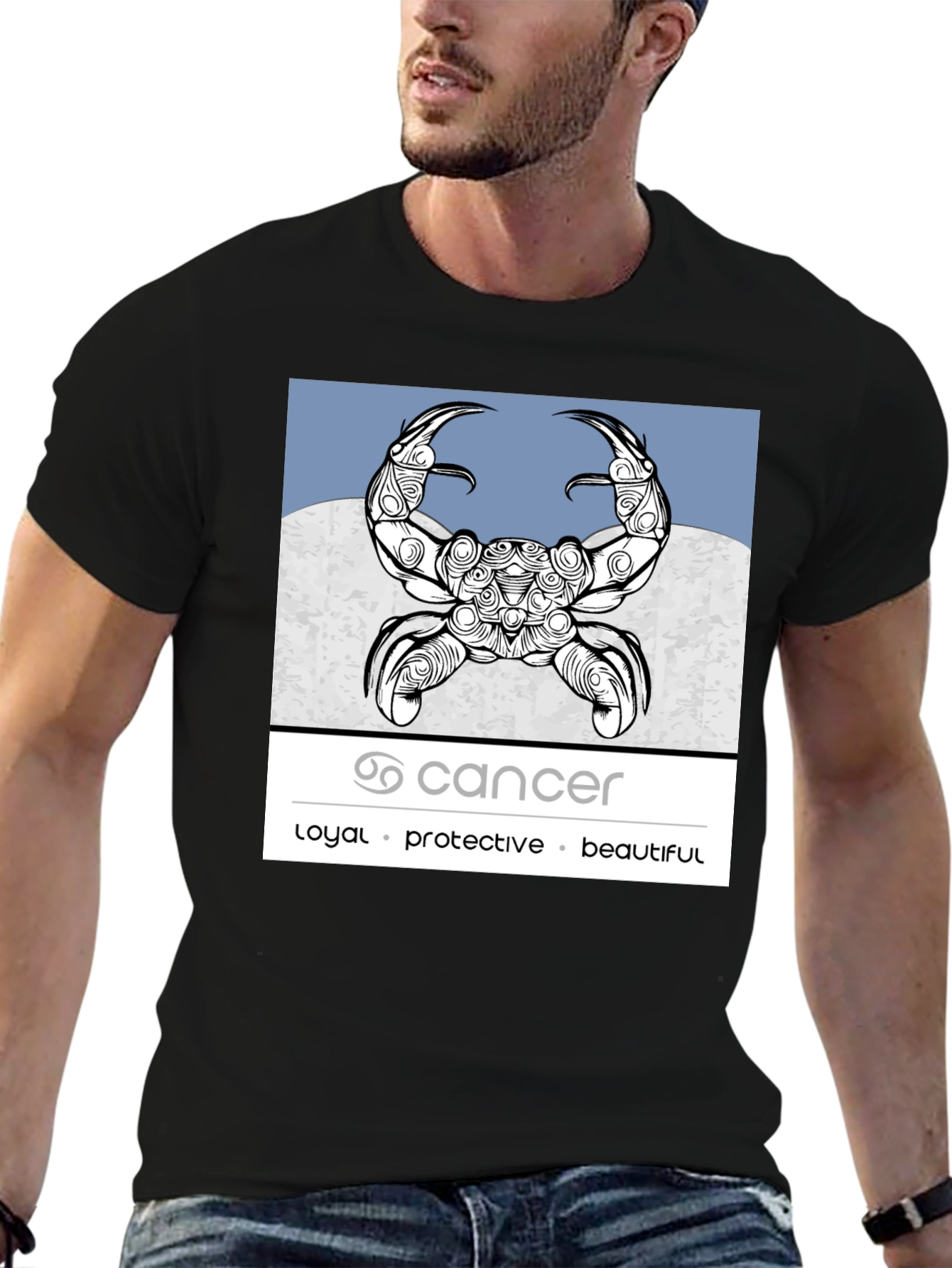 Cancer Zodiac Graphic Tee - Loyal Protective Beautiful