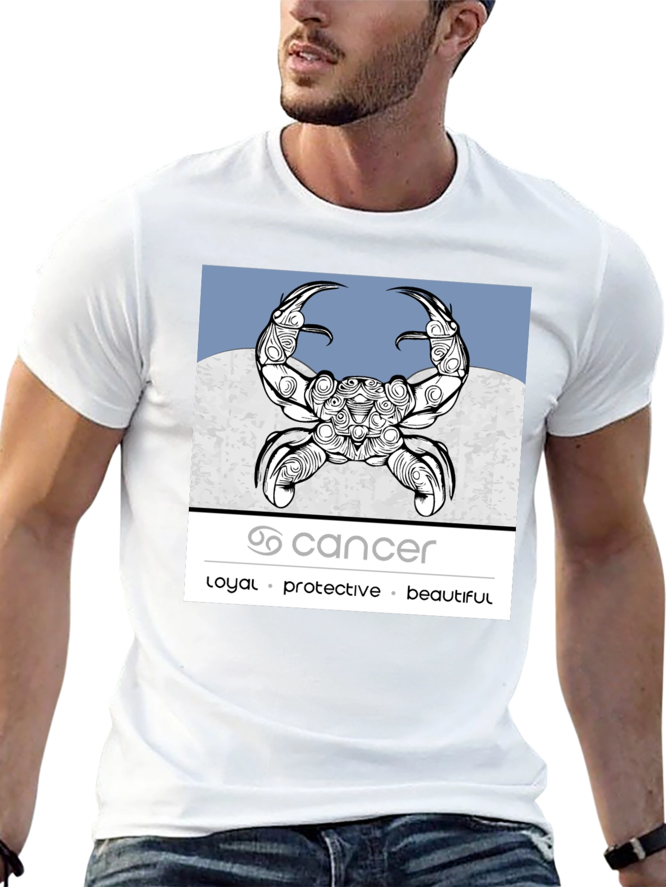 Cancer Zodiac Graphic Tee - Loyal Protective Beautiful