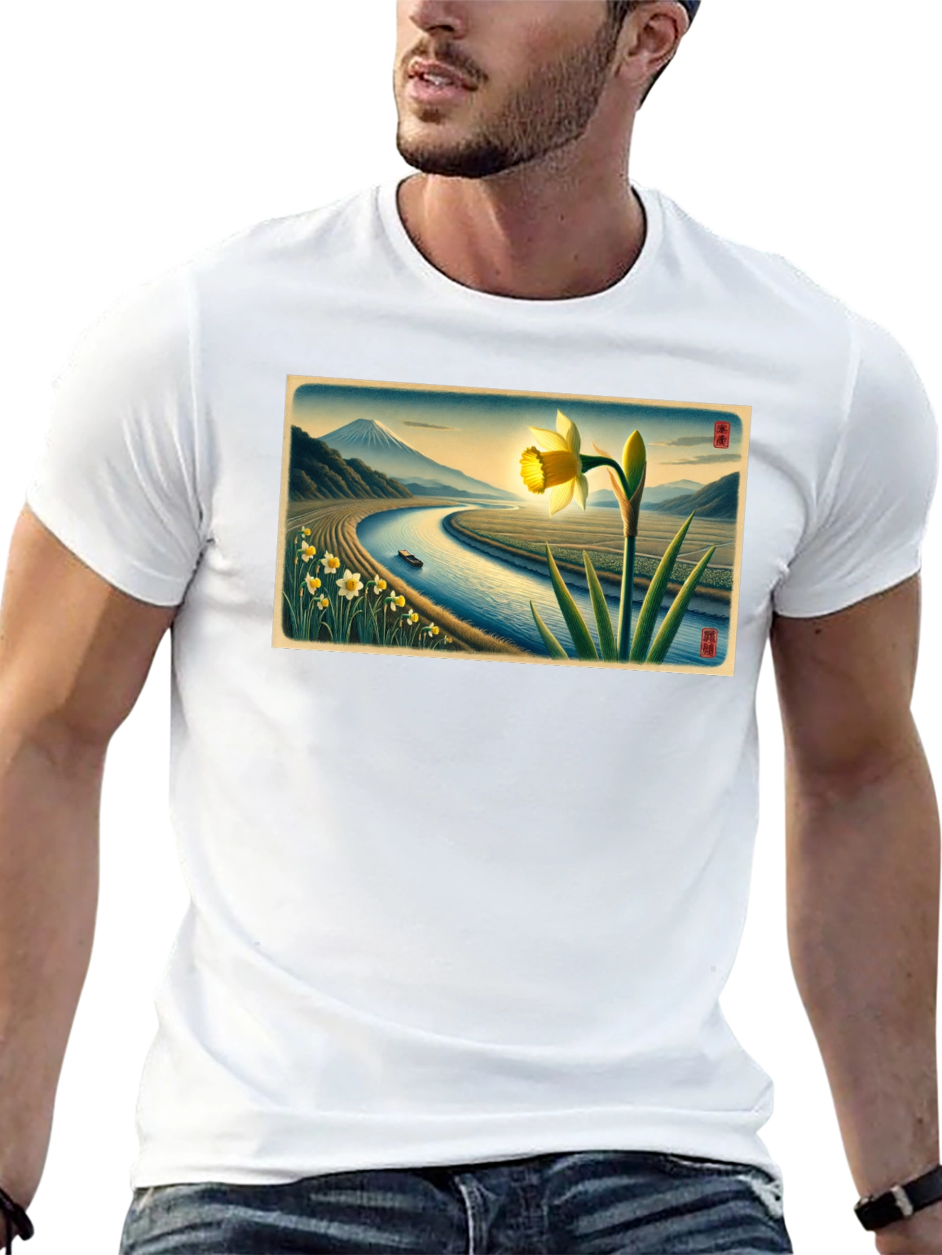 Daffodil River View Graphic Tee
