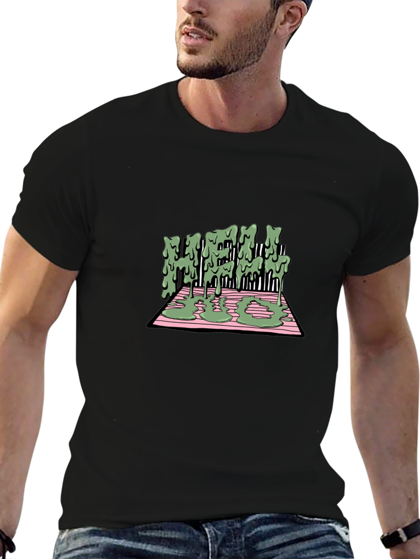Melting Text Graphic Tee - Cool Streetwear T-Shirt