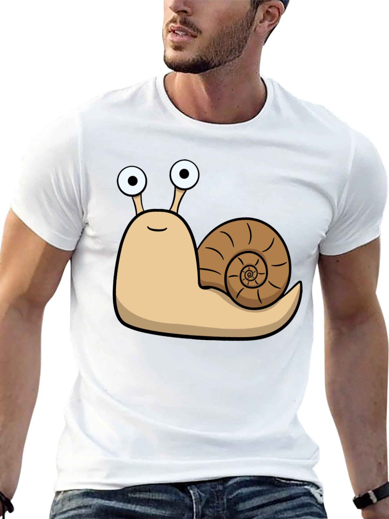 Cartoon Snail Graphic Black T-Shirt