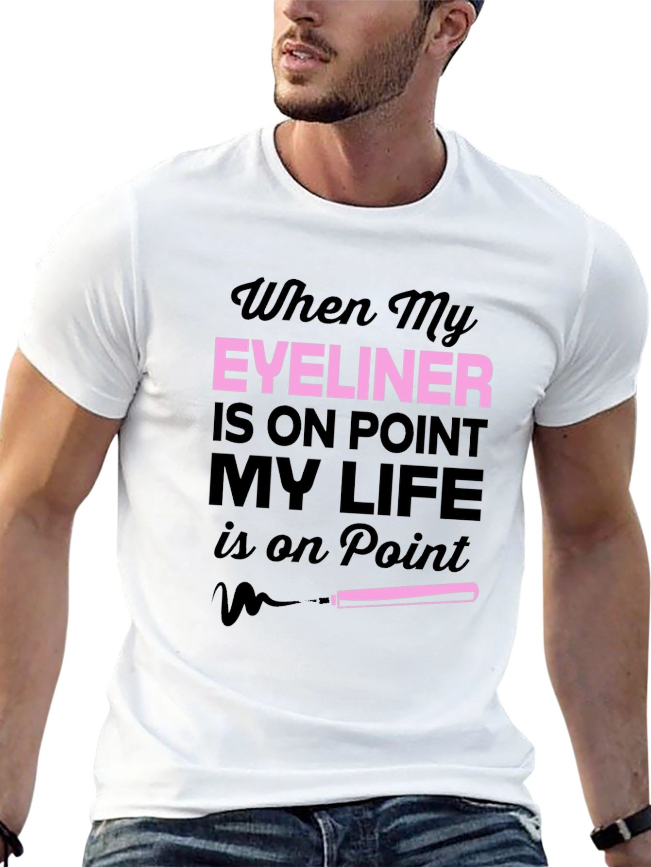 Eyeliner On Point T-Shirt Funny Makeup Tee