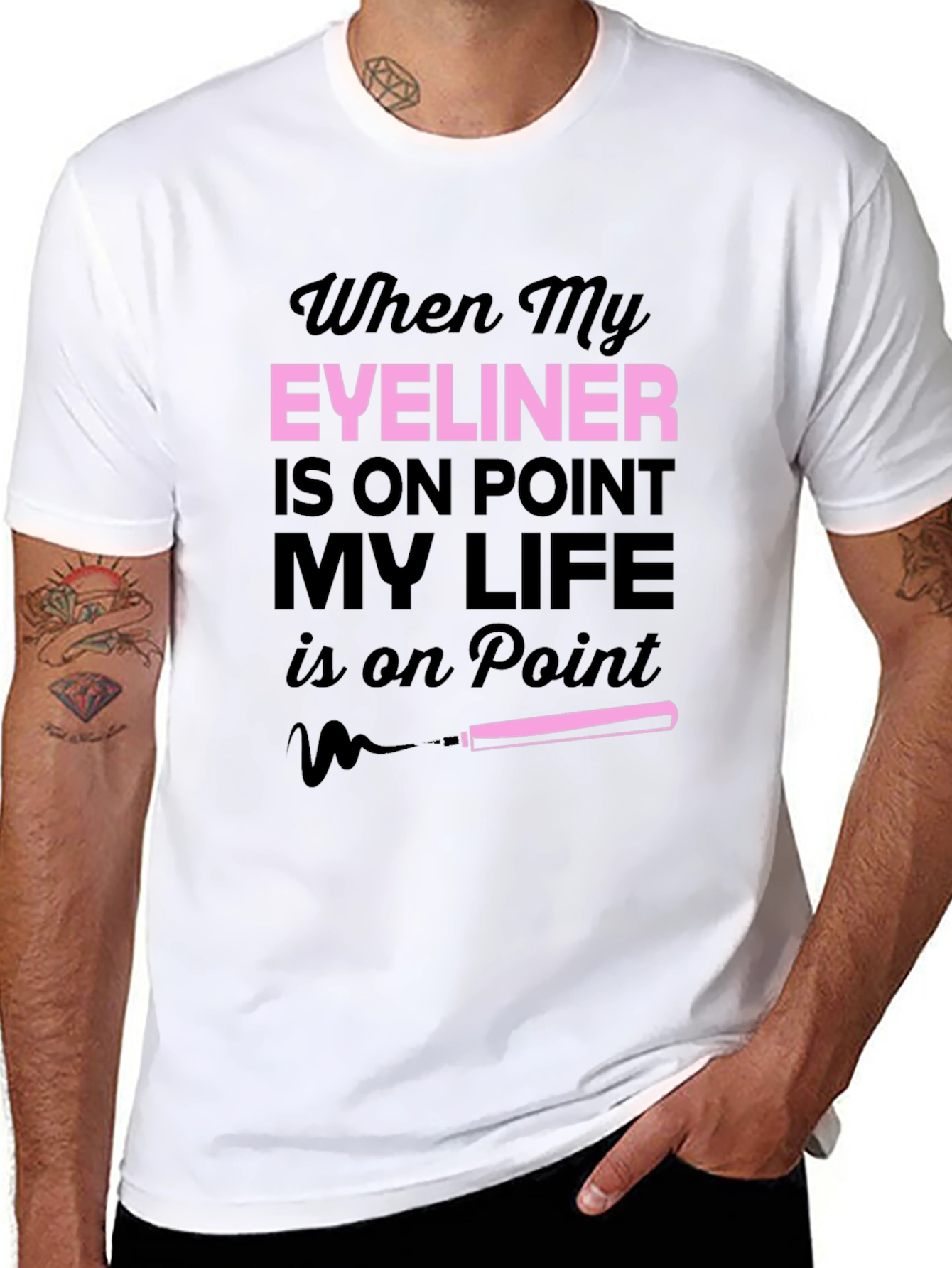 Eyeliner On Point T-Shirt Funny Makeup Tee