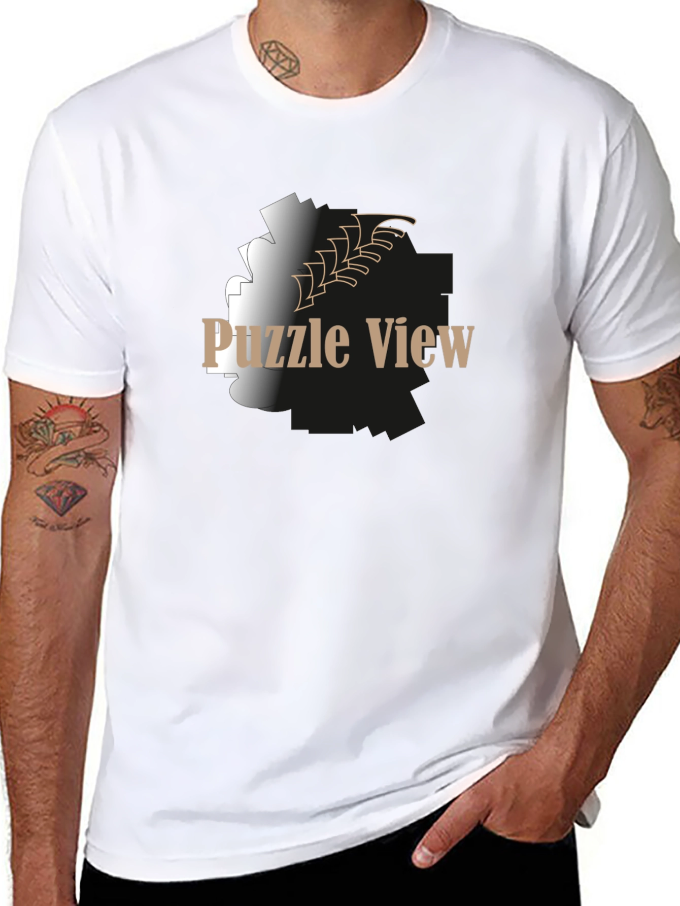 Puzzle View Graphic T-Shirt