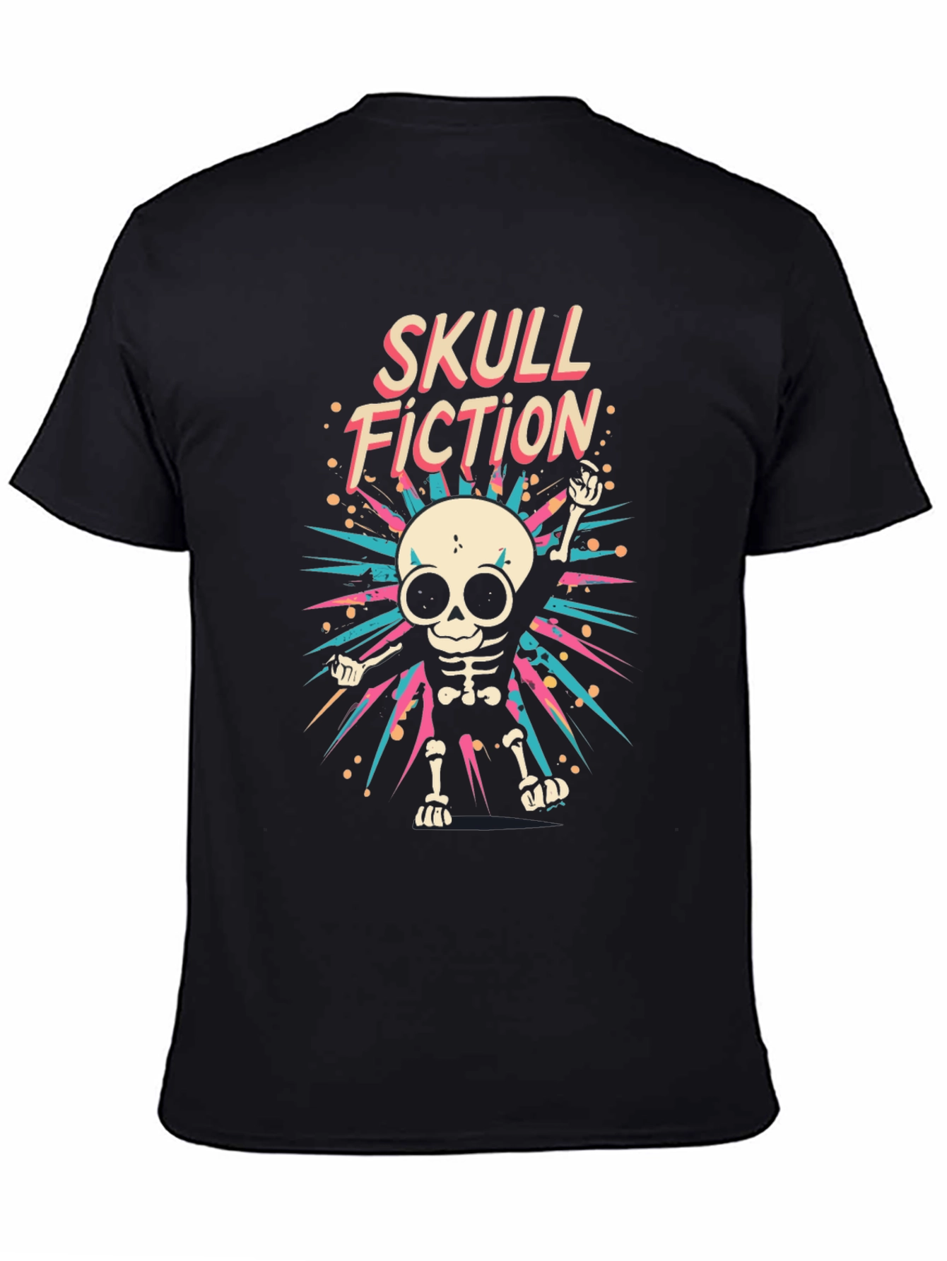 Skull Fiction Graphic Tee - Mens Black T-Shirt