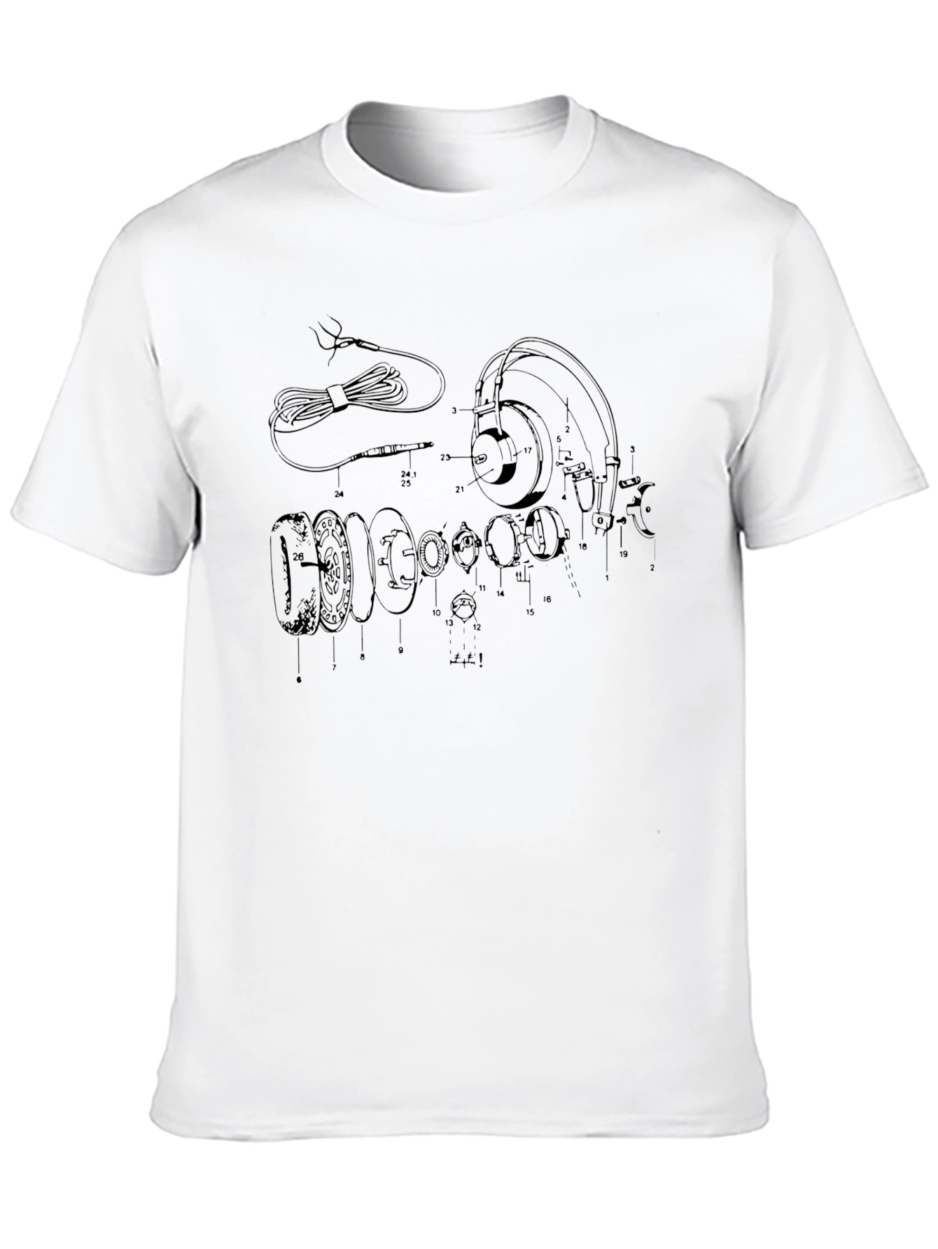 Headphone Schematic Black T-Shirt
