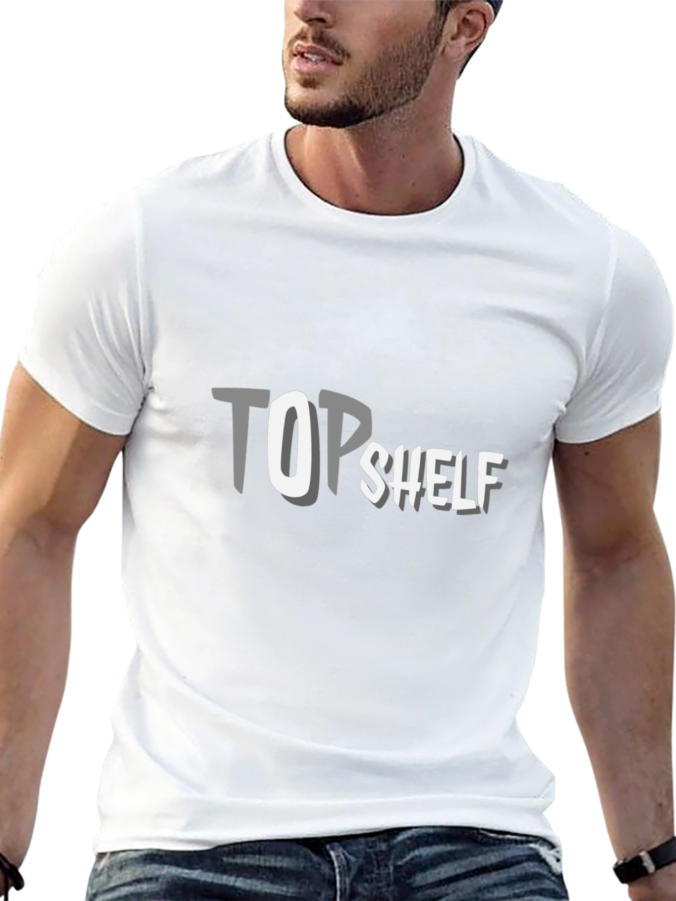 Top Shelf Graphic Tee - Stylish Mens Black T-Shirt