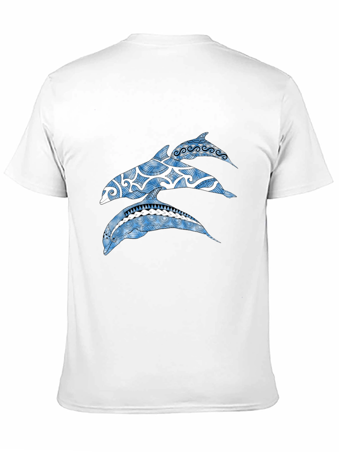 Tribal Dolphin Graphic Tee - Black