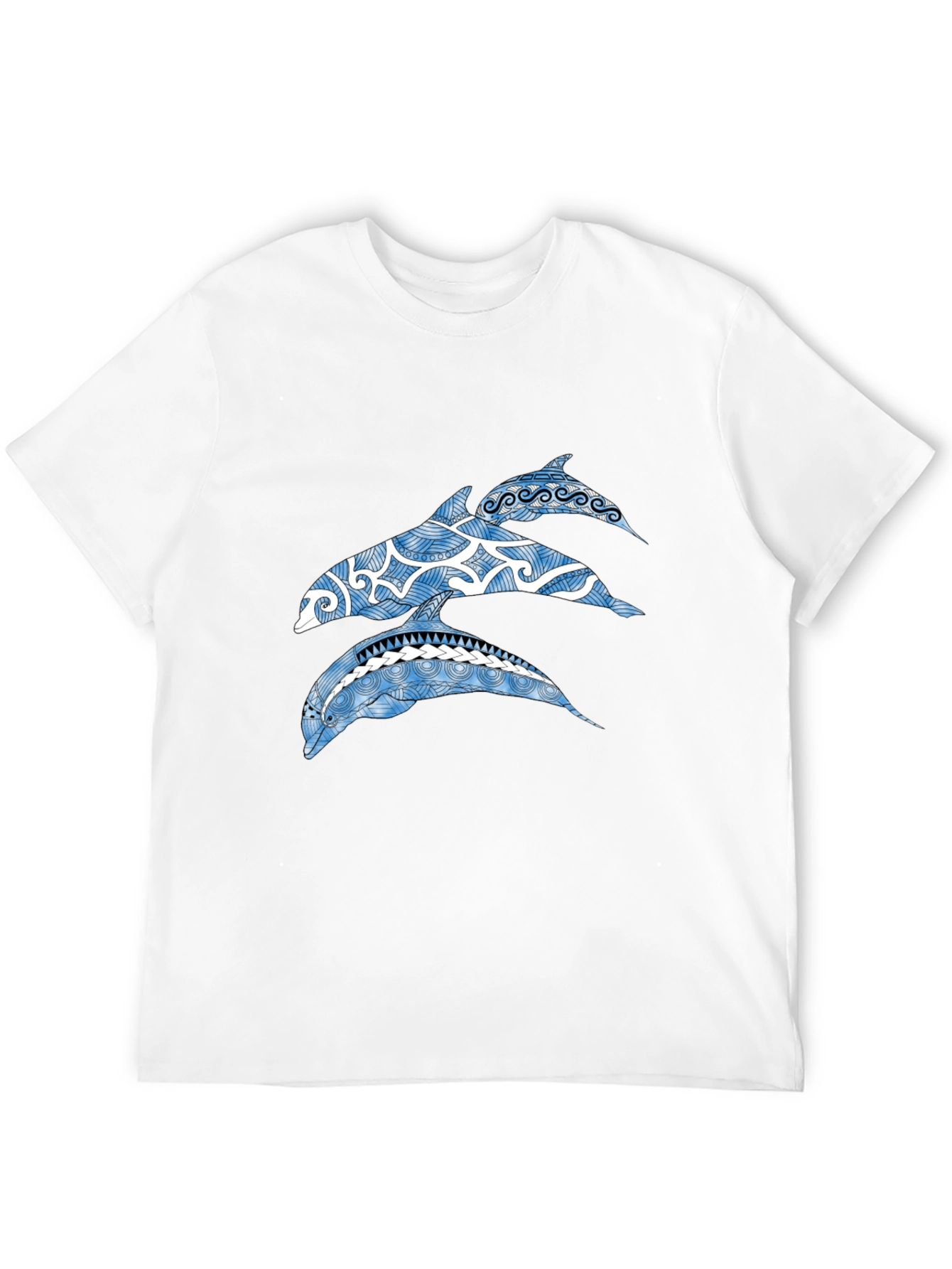 Tribal Dolphin Graphic Tee - Black