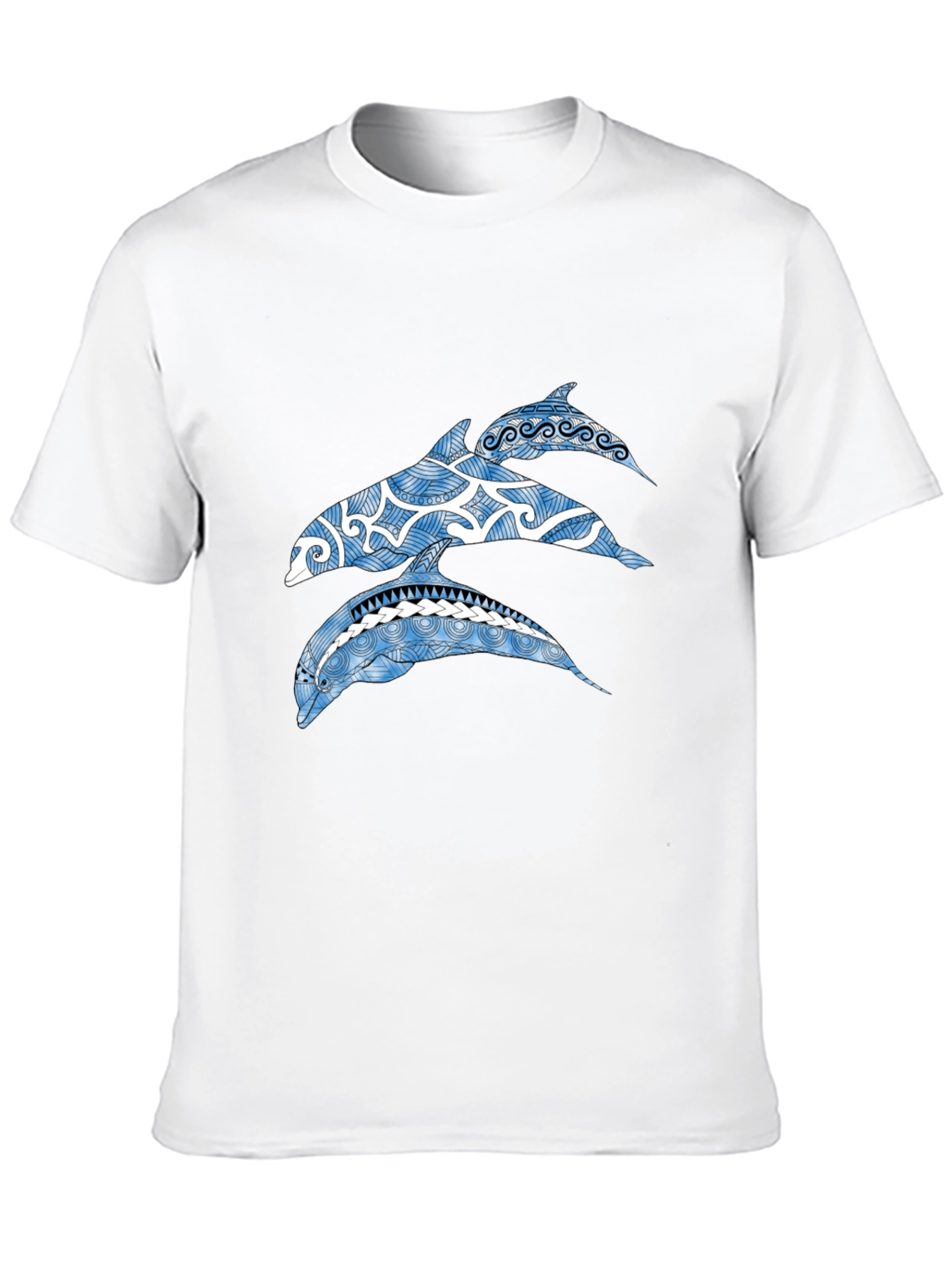 Tribal Dolphin Graphic Tee - Black