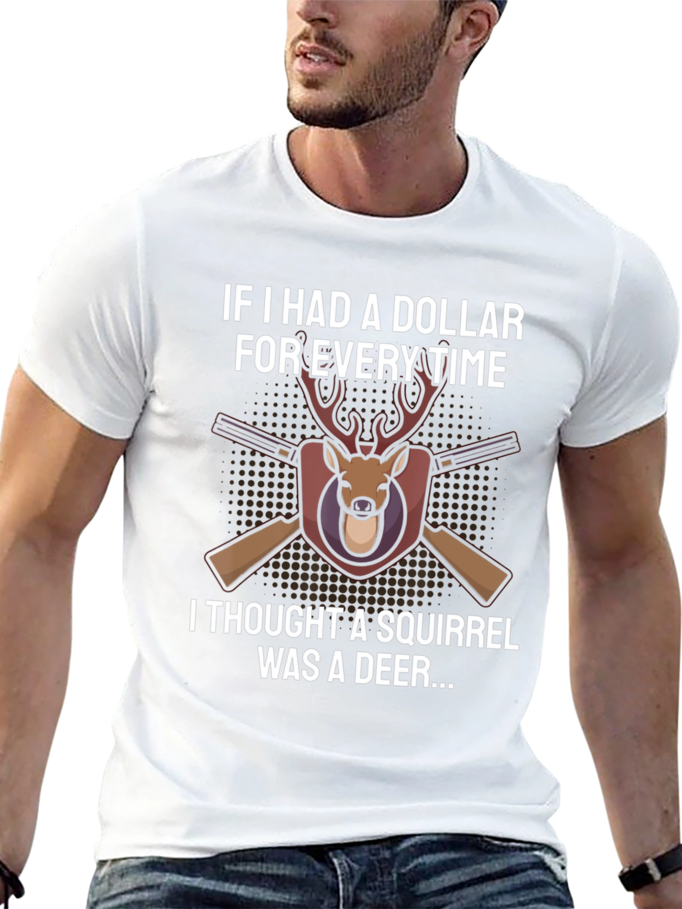 Squirrel Deer Hunter Funny Novelty T-Shirt